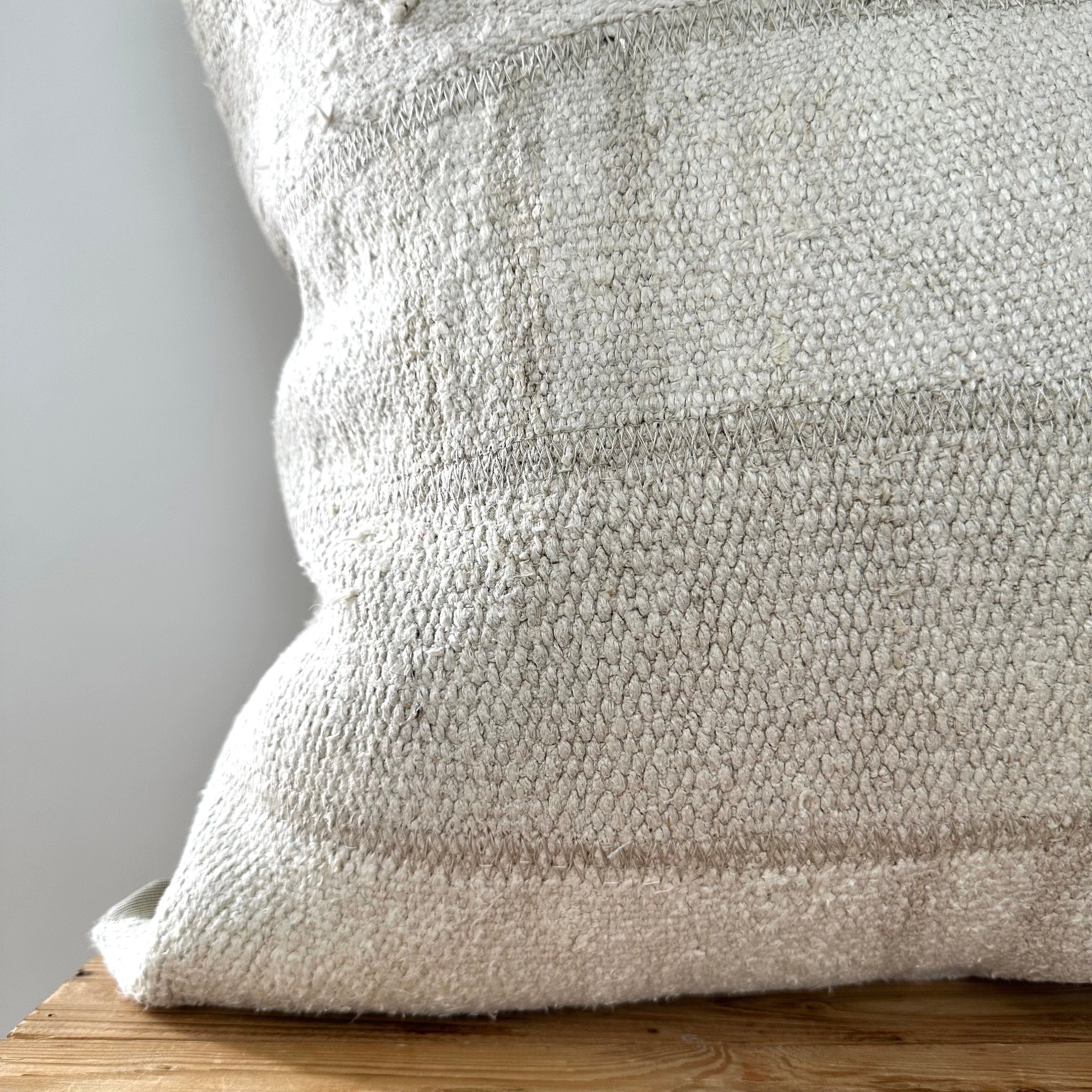 Terza - White Hemp Pillow Cover