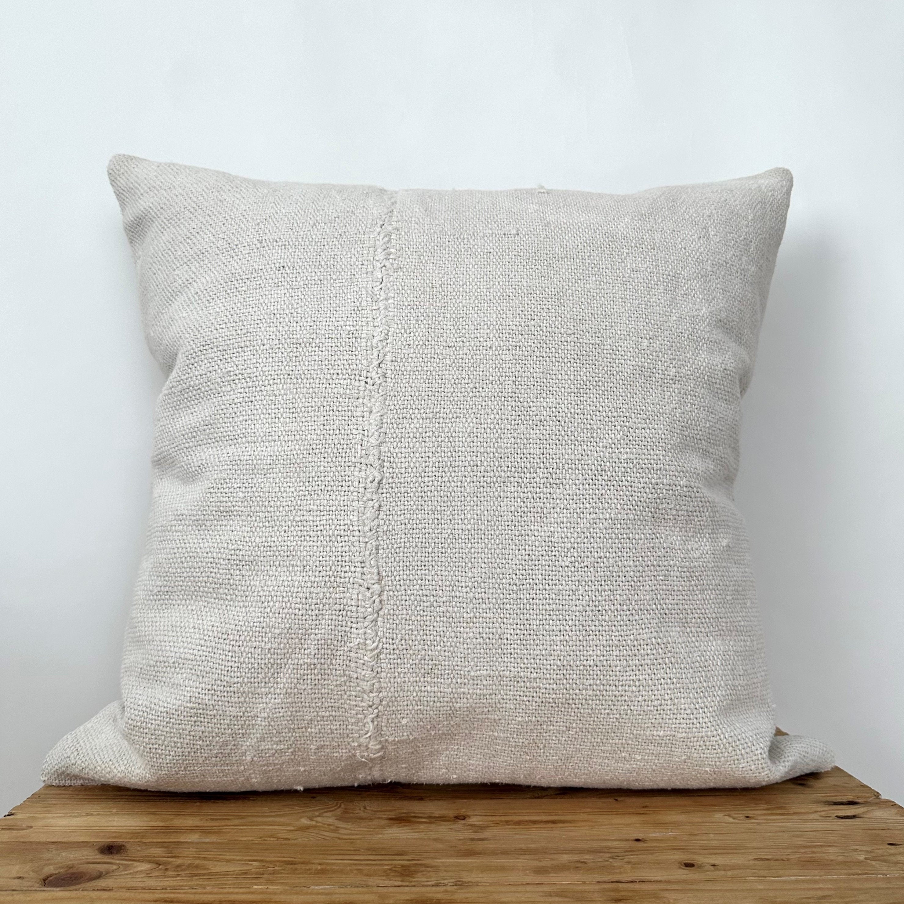 Tyla - White Hemp Pillow Cover