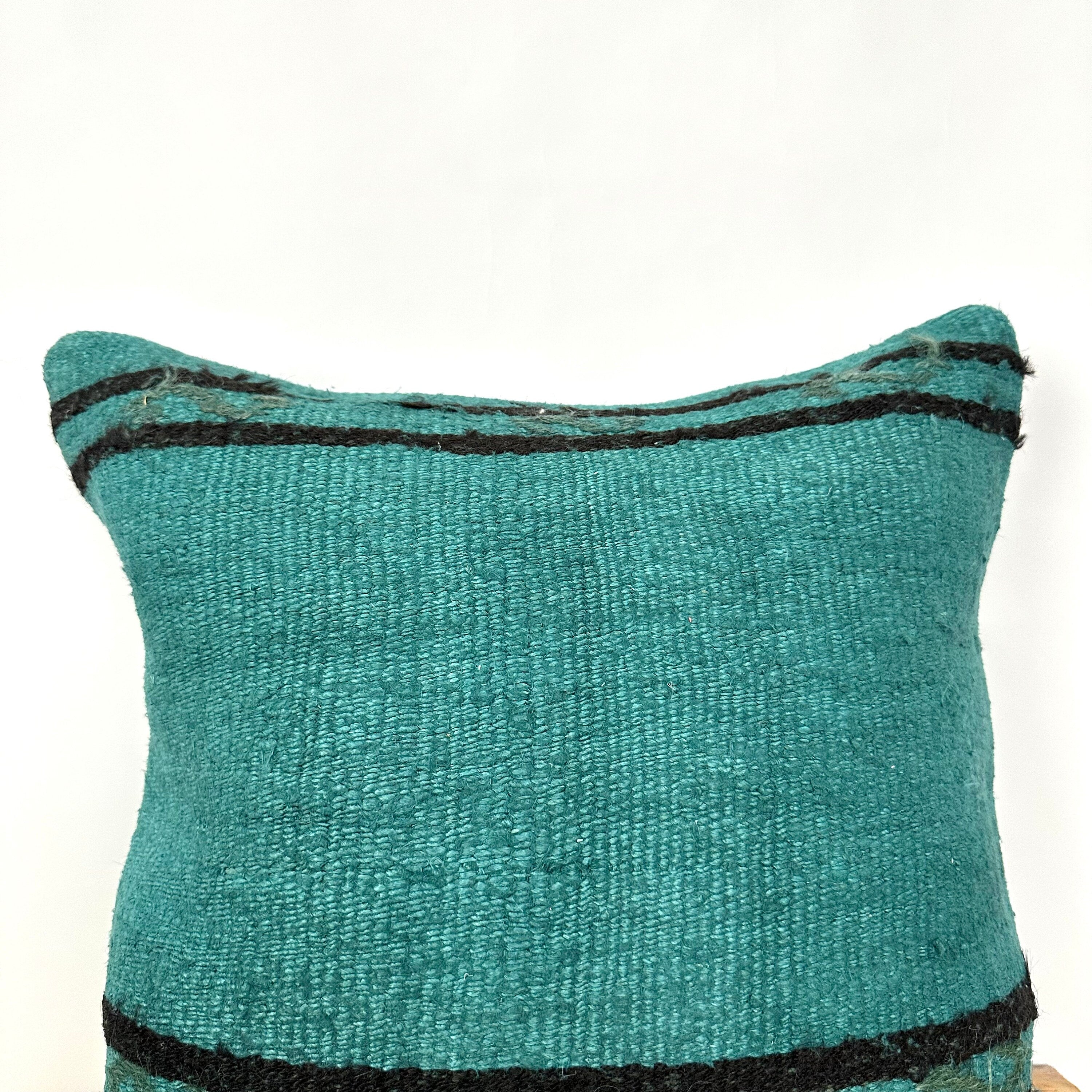 Celinea - Turquoise Hemp Pillow Cover