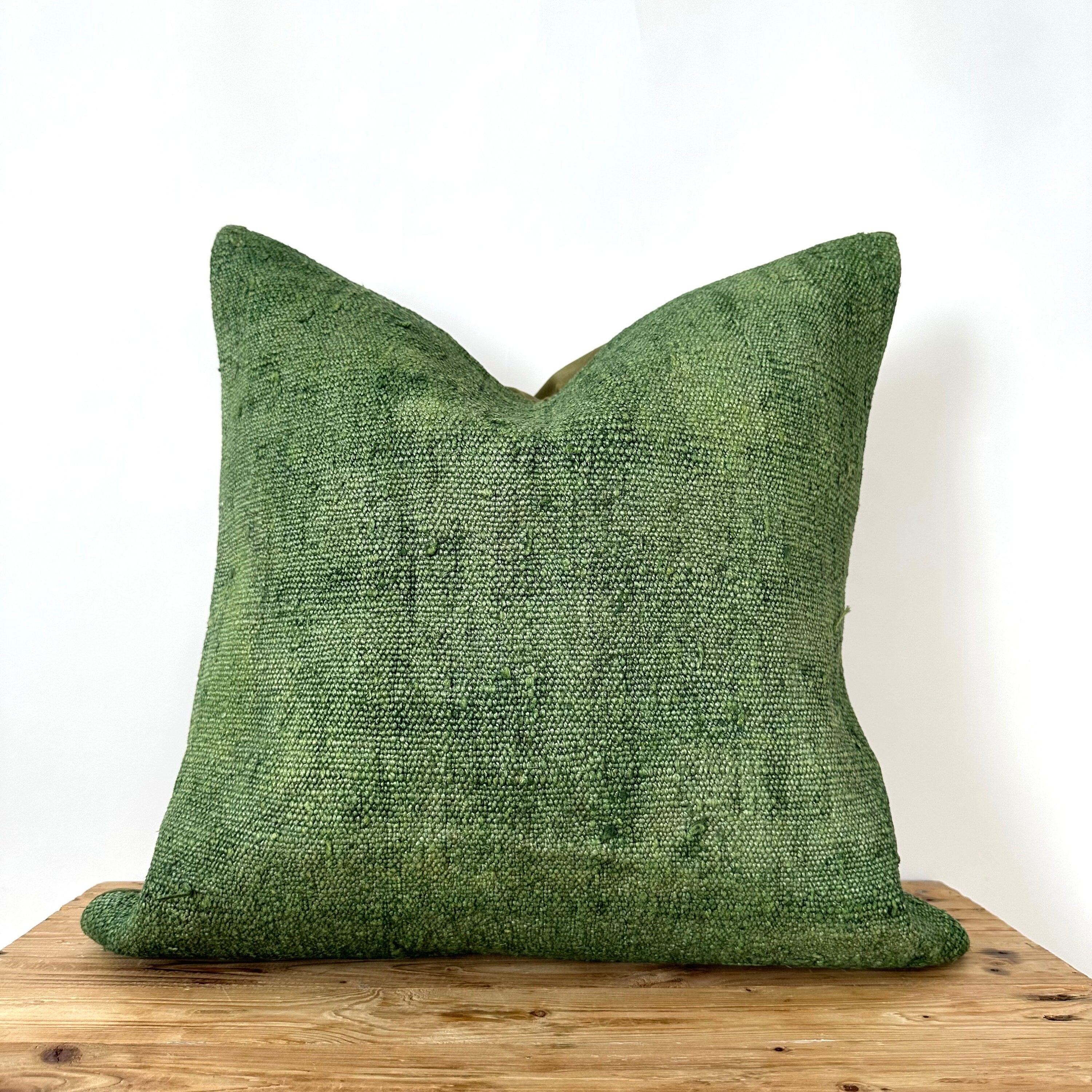 Citrina - Green Hemp Pillow Cover