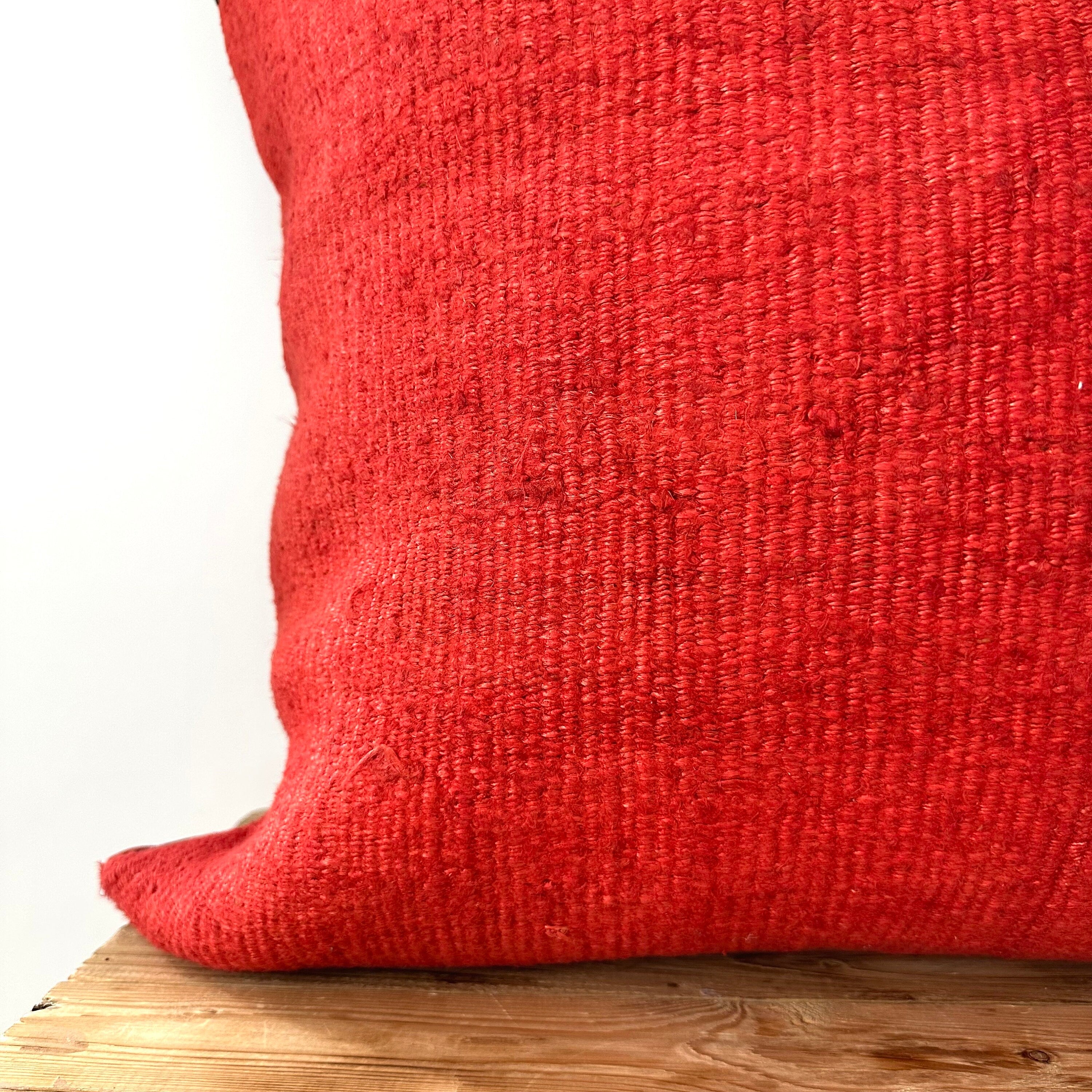 Yalissa - Red Hemp Pillow Cover