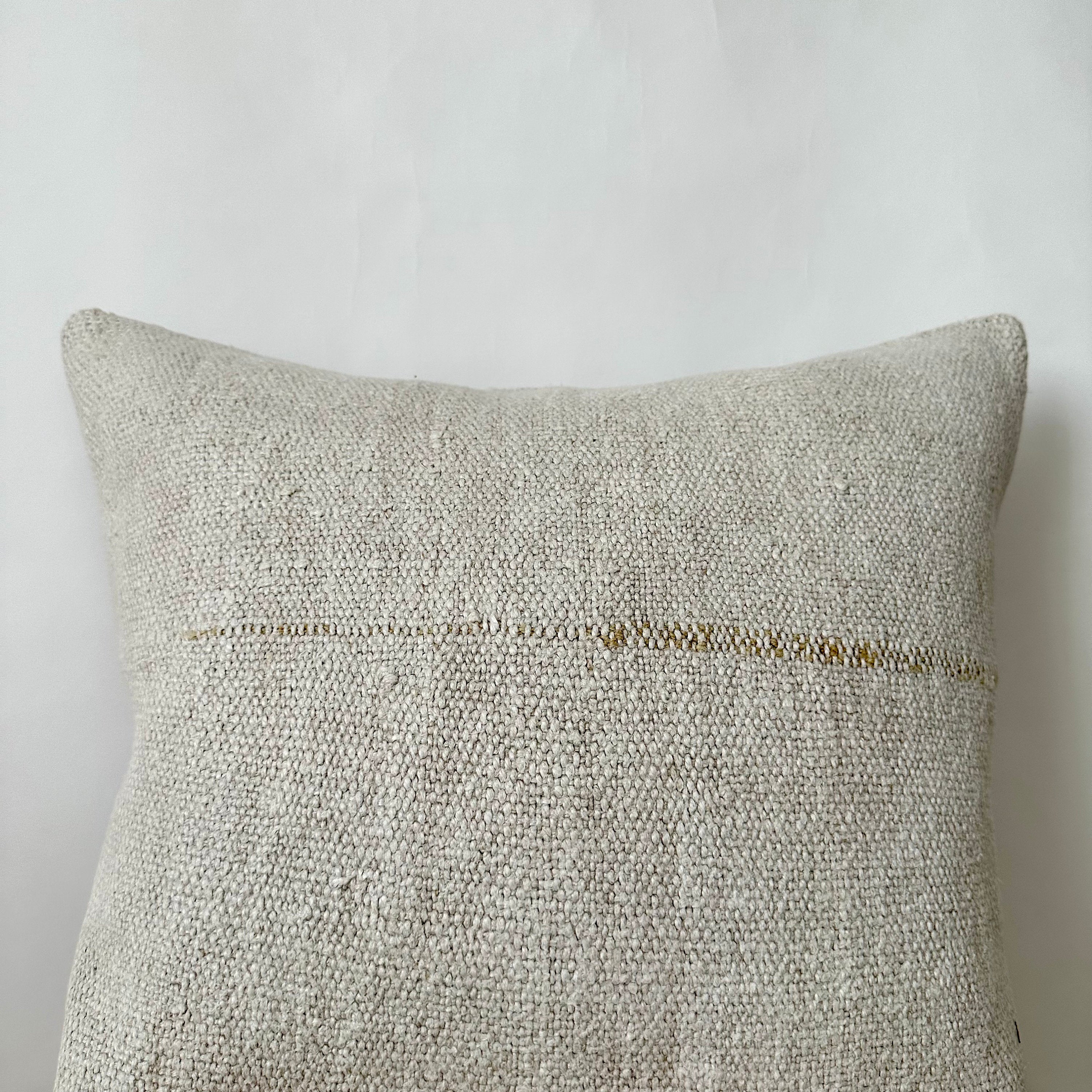 Thess - White Hemp Pillow Cover