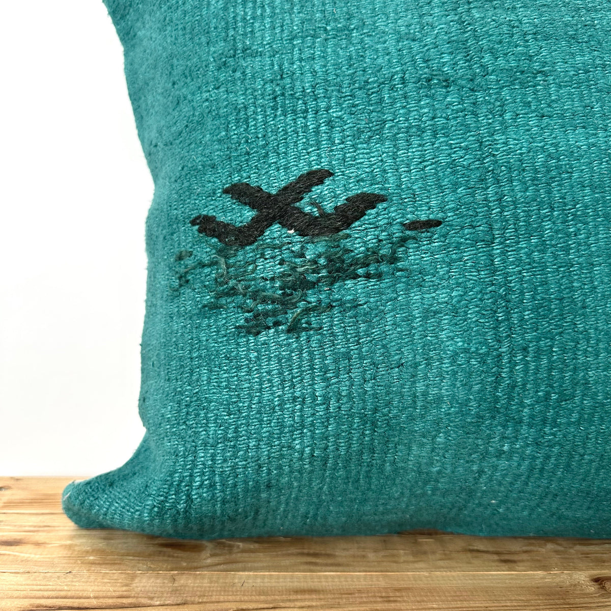 Candela - Turquoise Hemp Pillow Cover