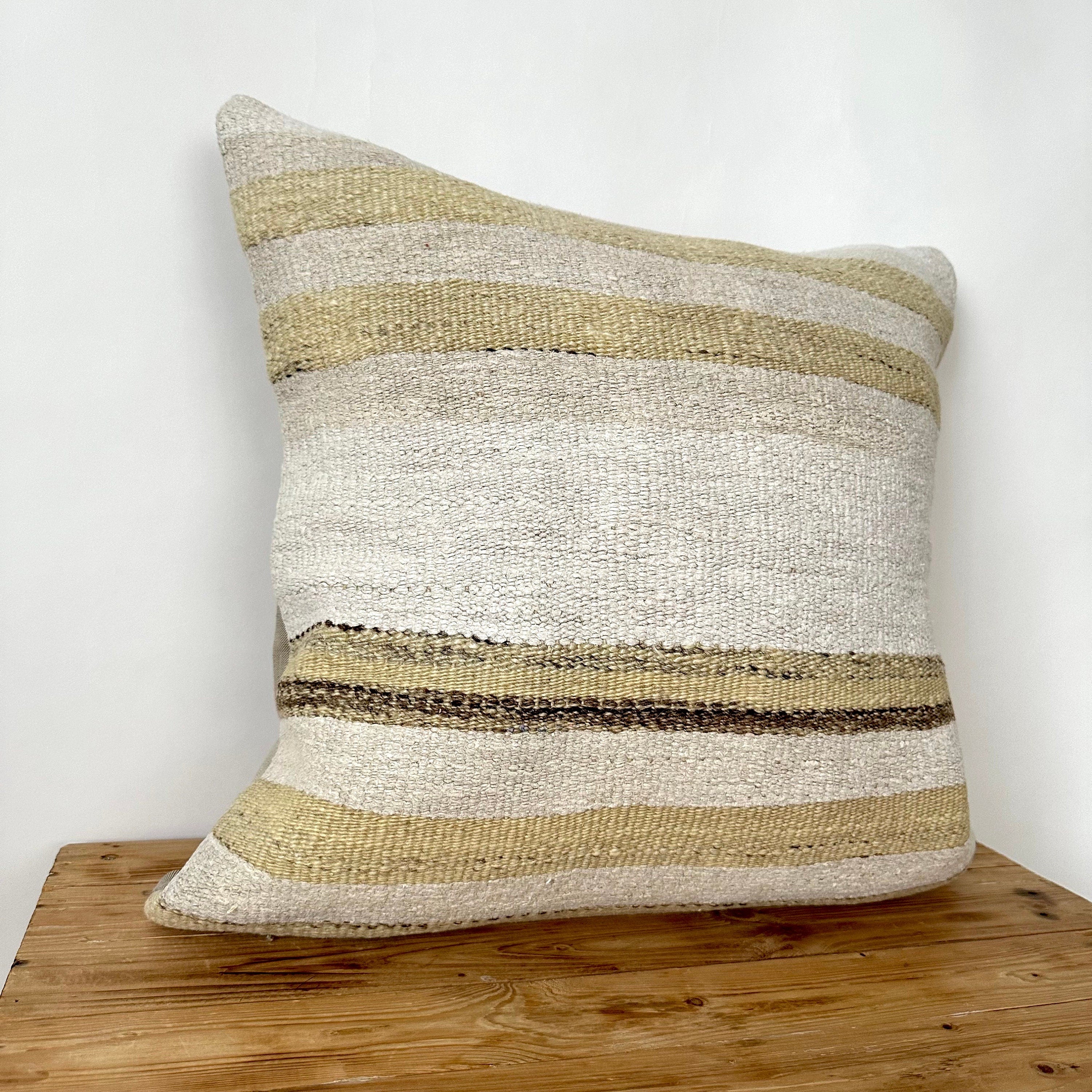 Tasmyn - White Hemp Pillow Cover