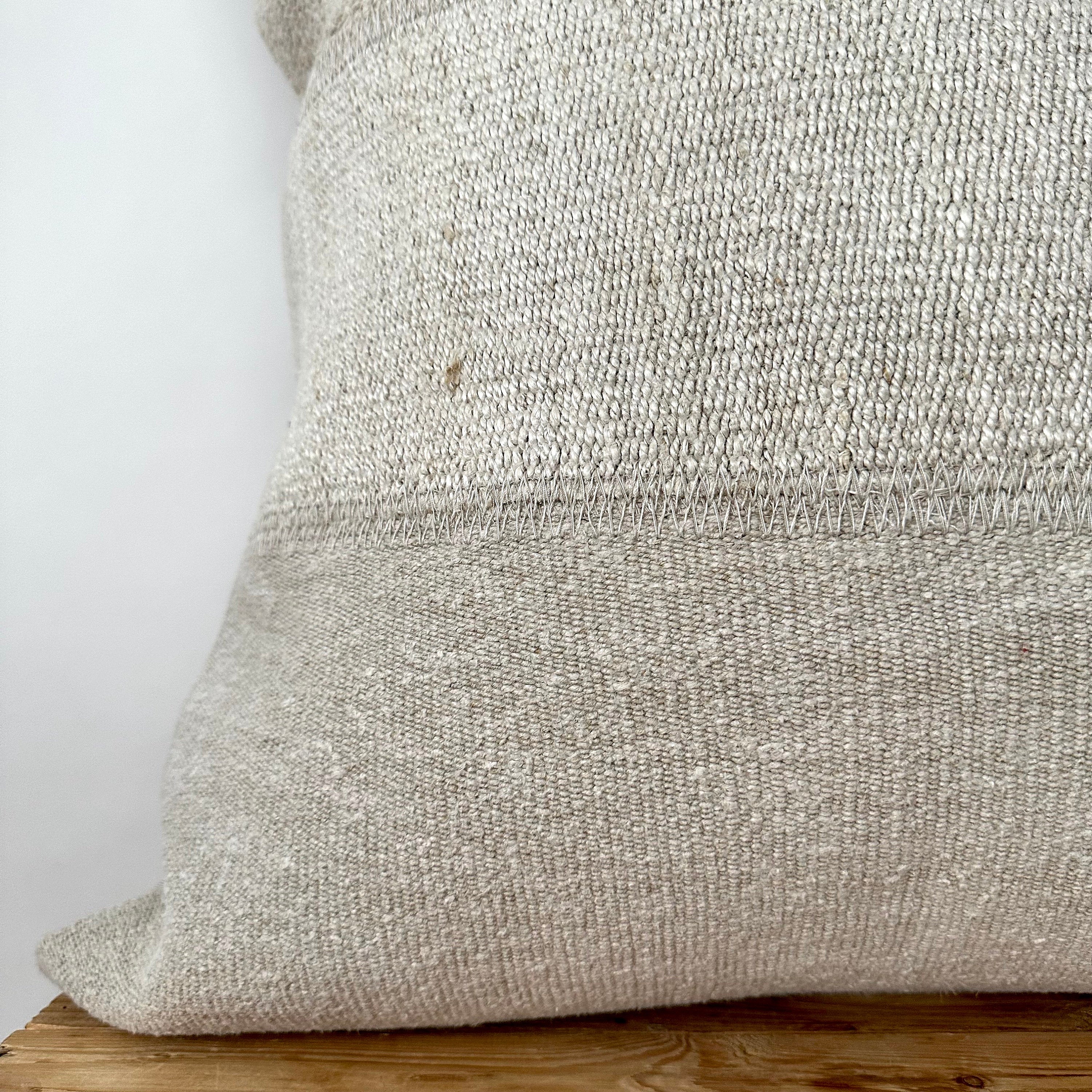 Tere - White Hemp Pillow Cover