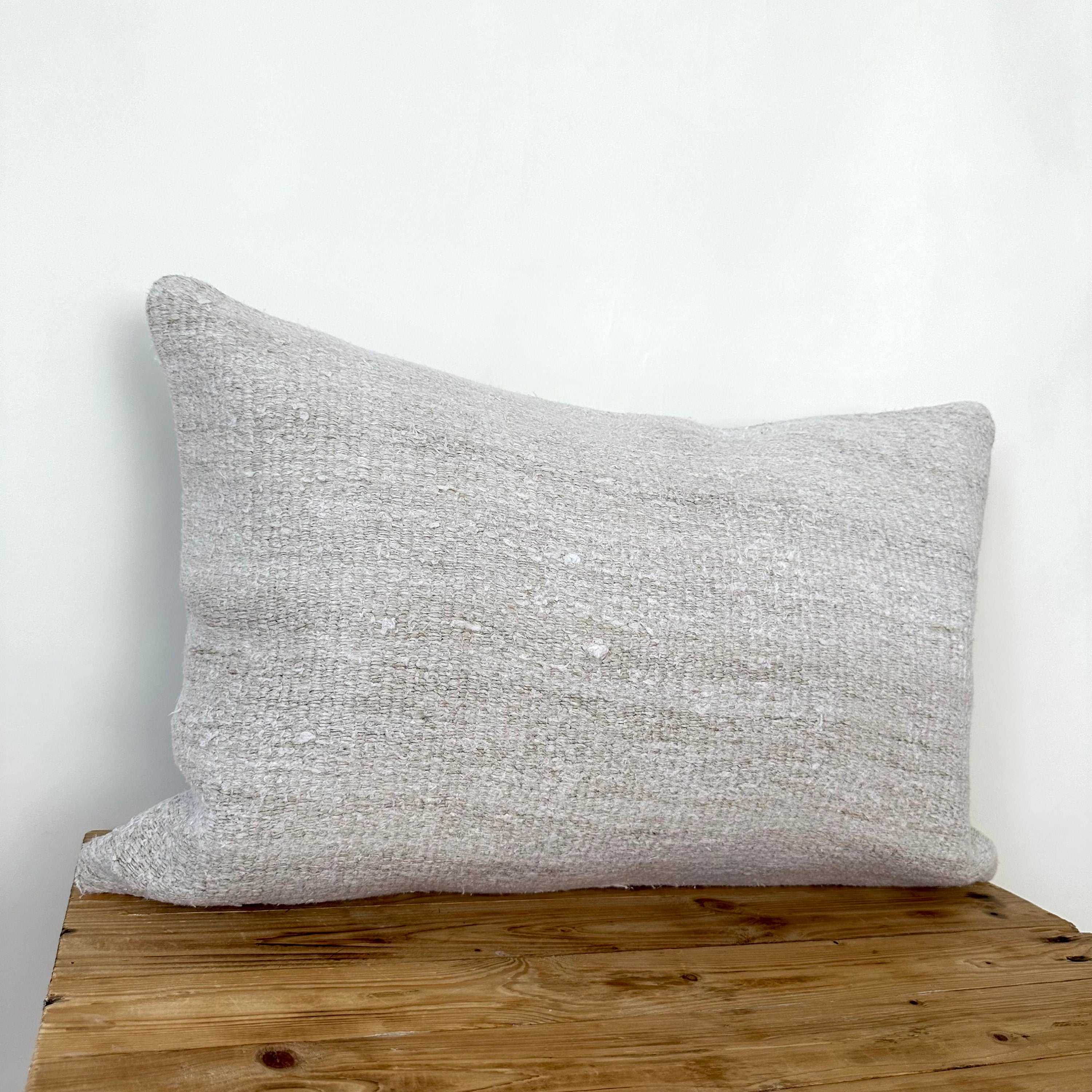 Tezzera - White Hemp Pillow Cover