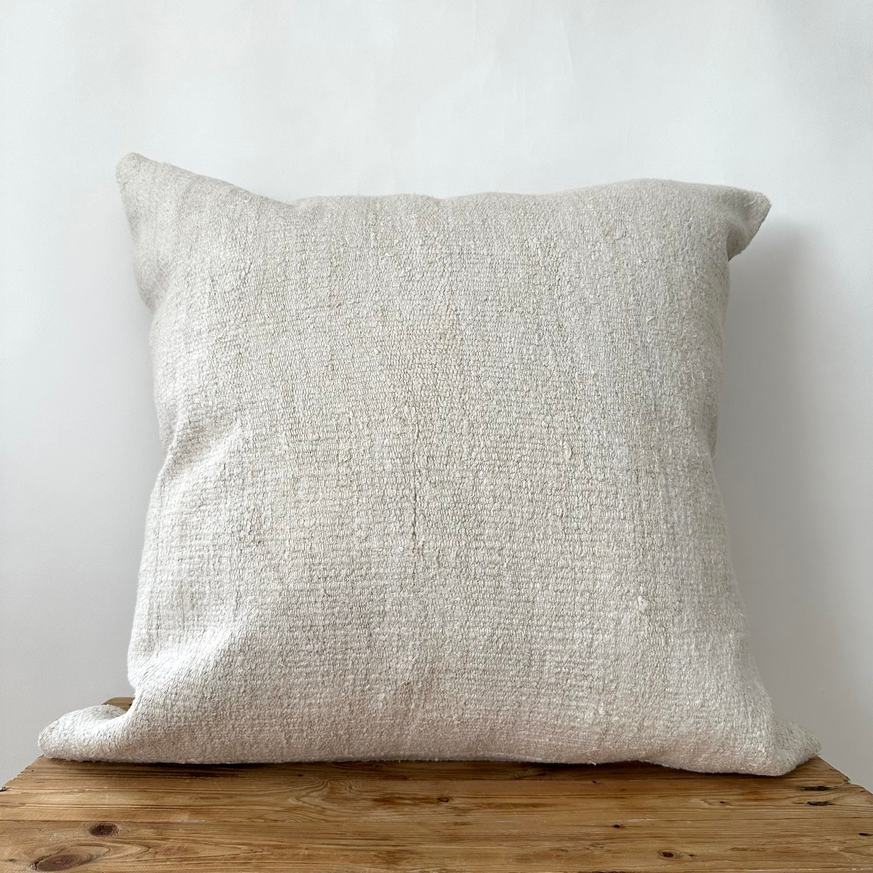 Titia - White Hemp Pillow Cover