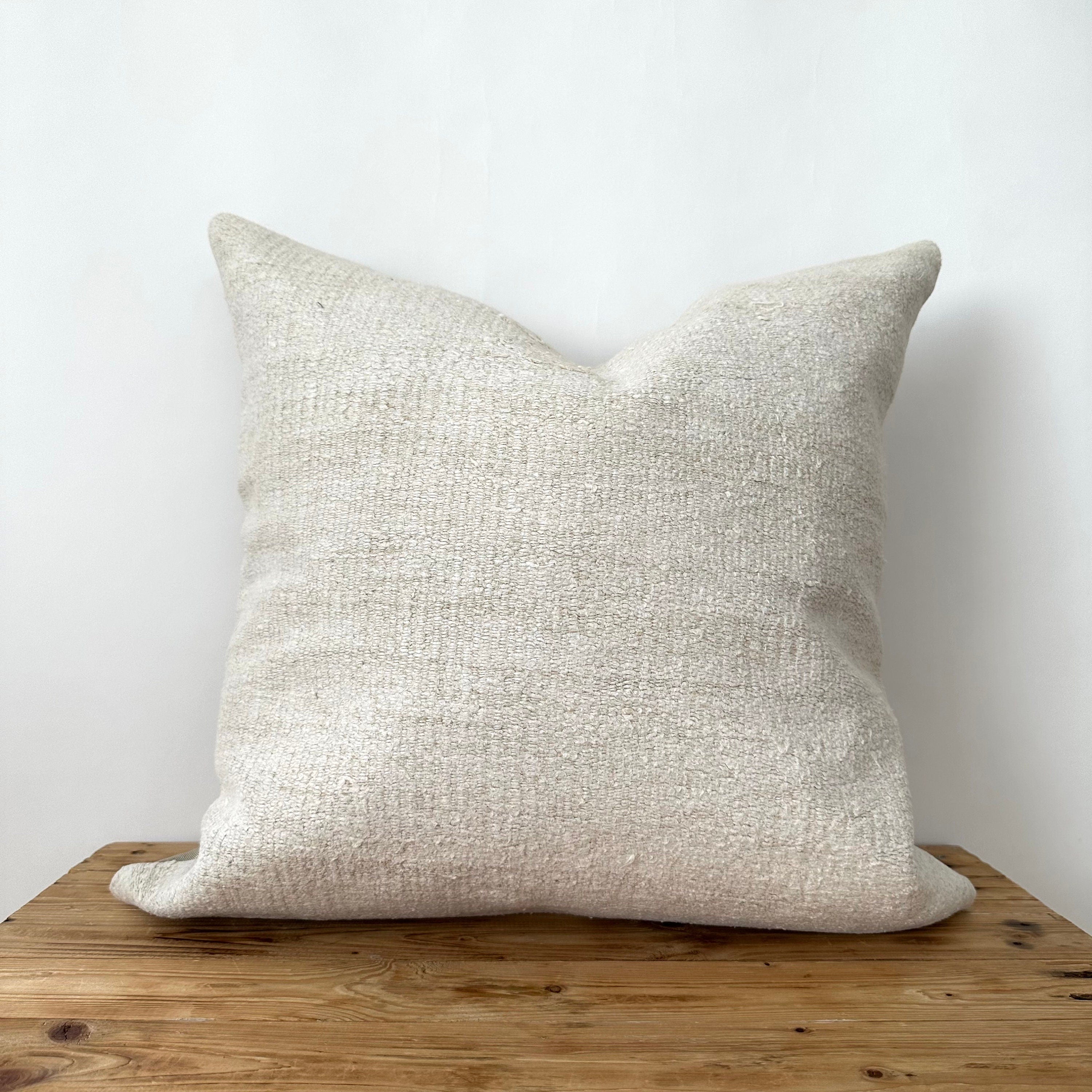 Thadea - White Hemp Pillow Cover