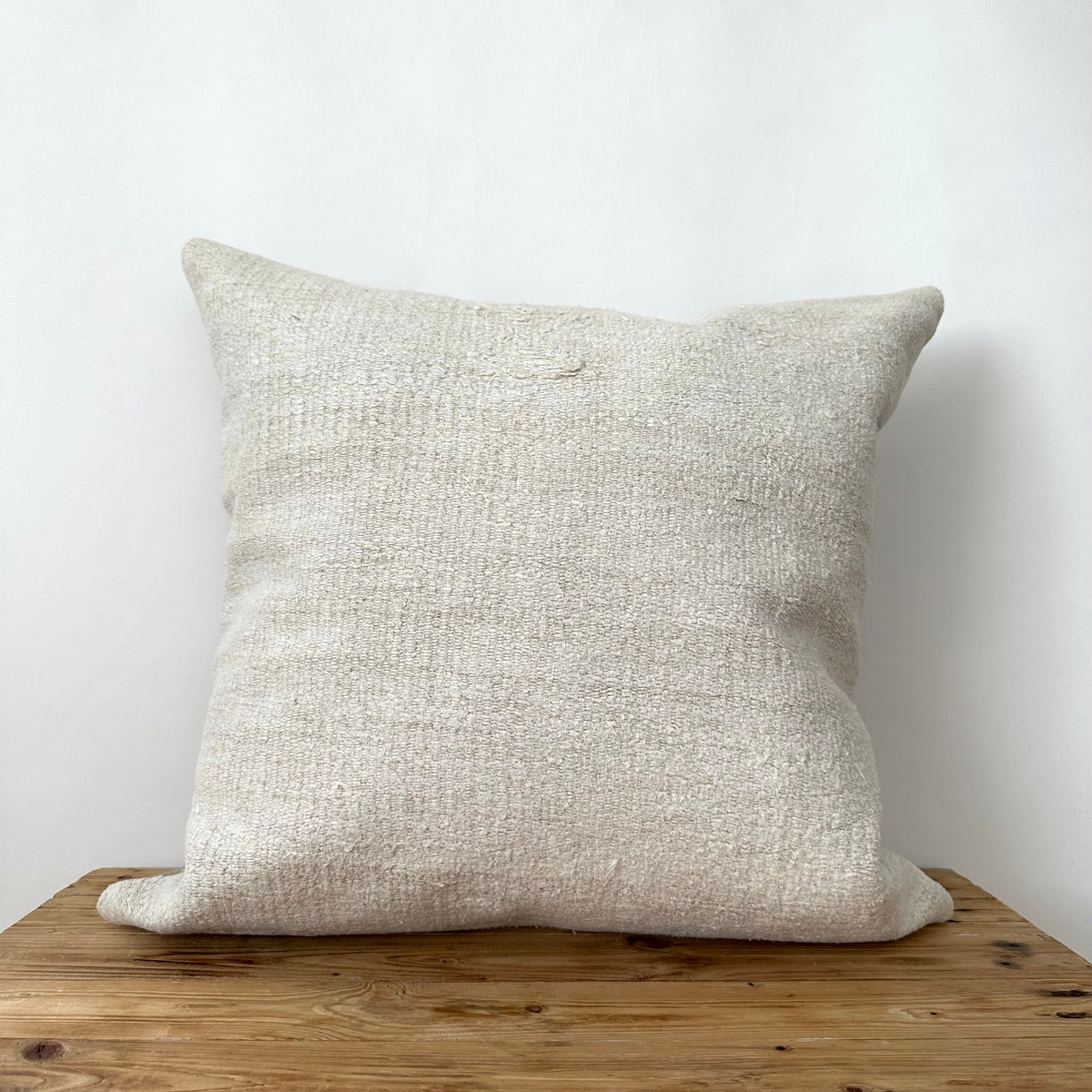 Thadea - White Hemp Pillow Cover