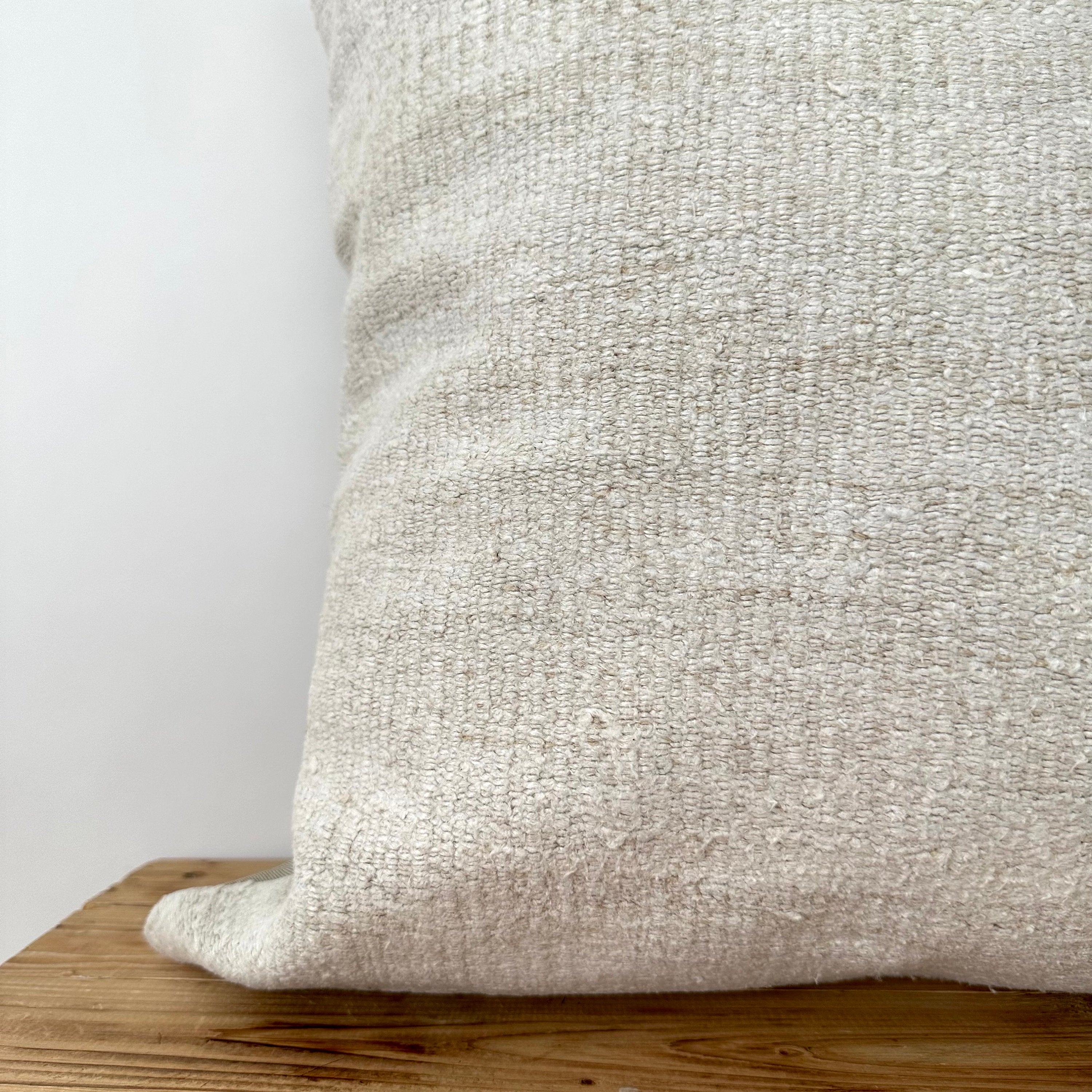 Thadea - White Hemp Pillow Cover