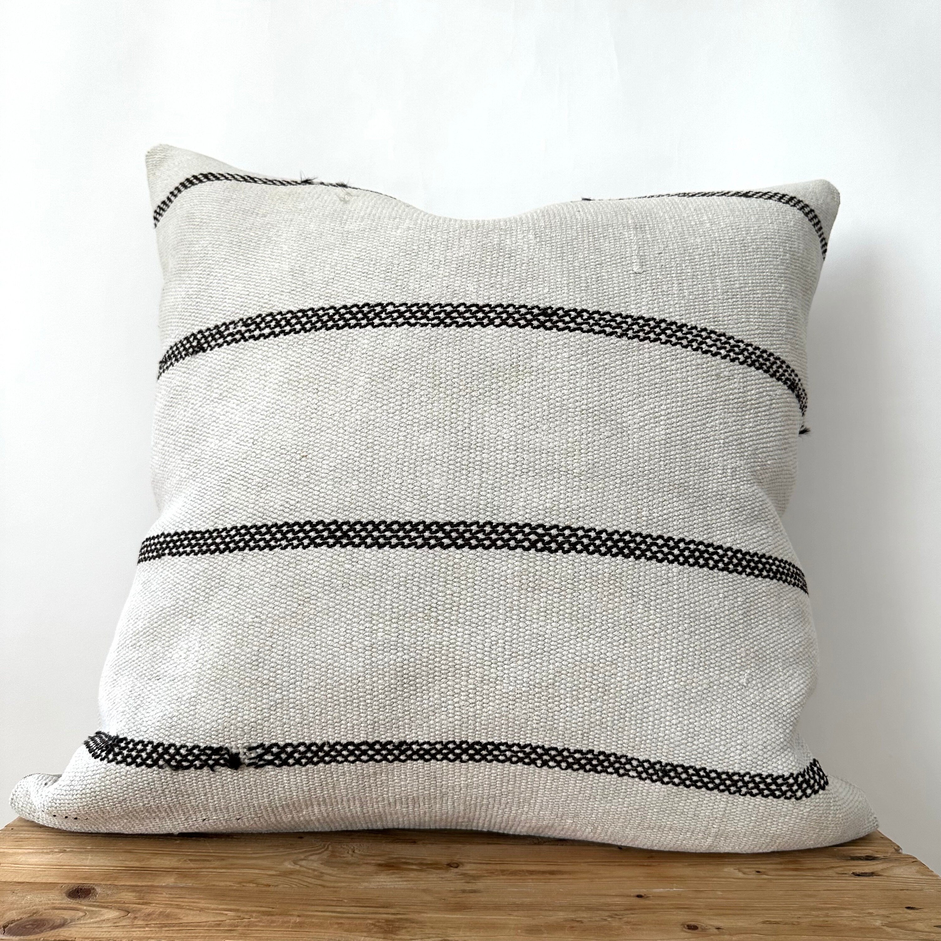 Torri - White Hemp Pillow Cover