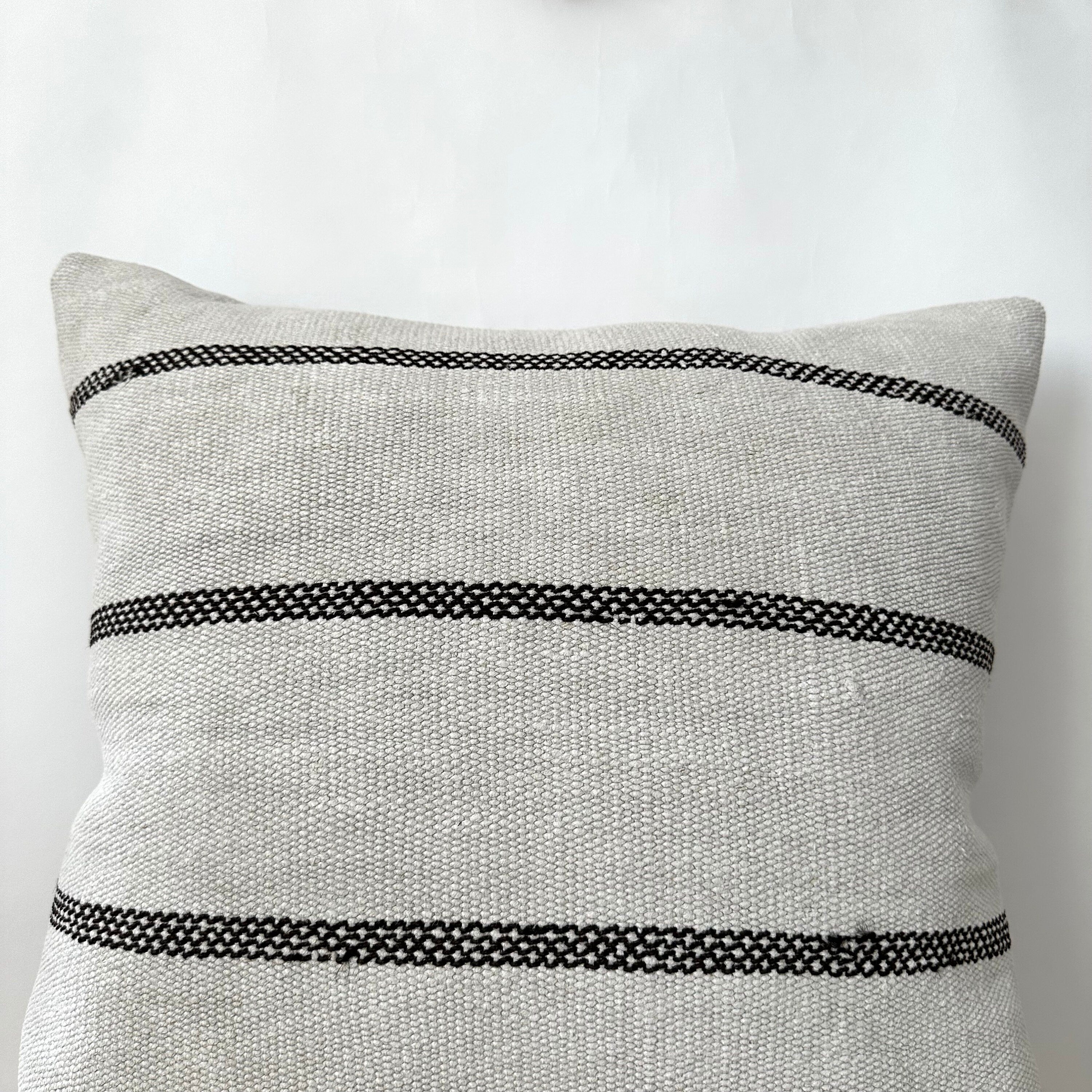 Tazmin - White Hemp Pillow Cover