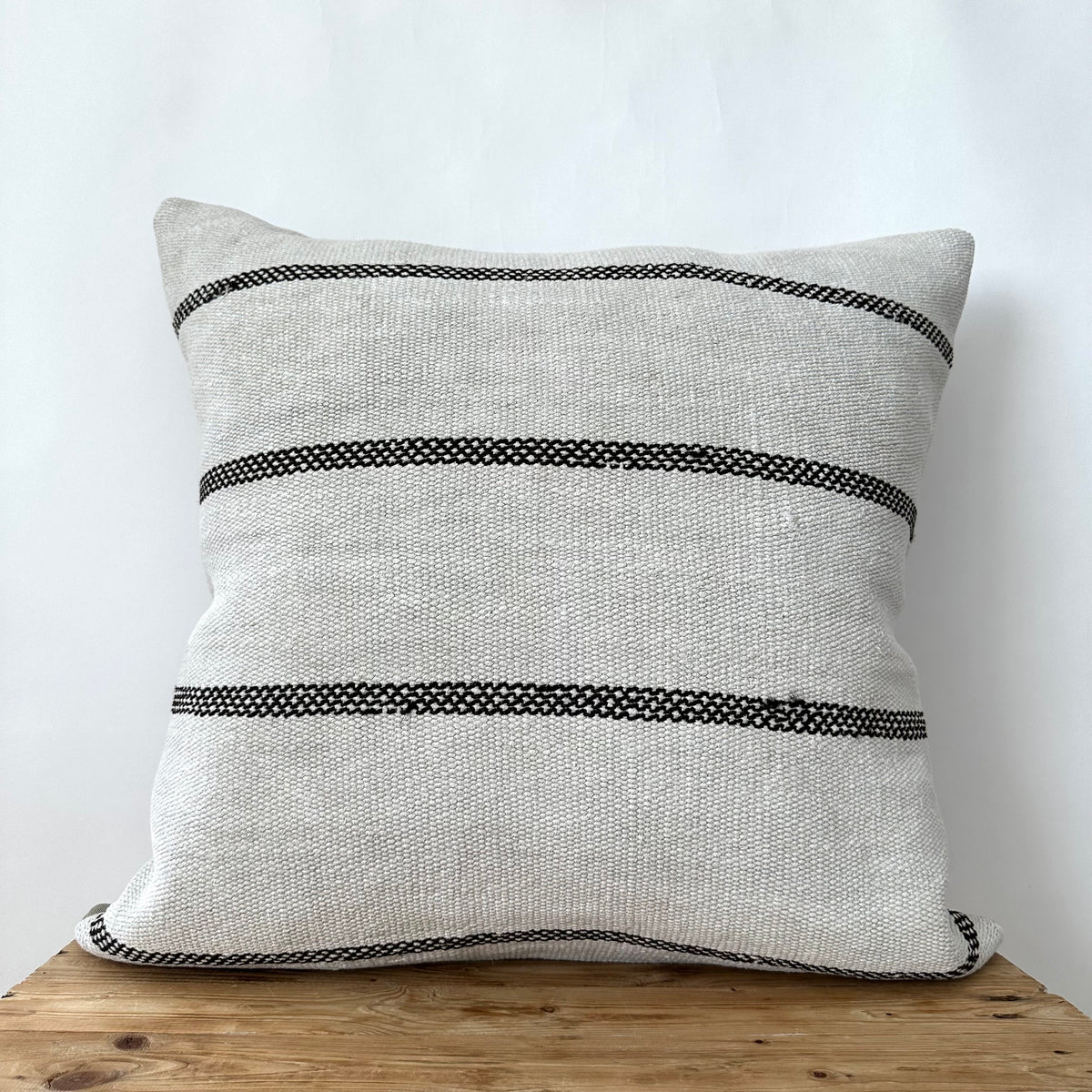 Tazmin - White Hemp Pillow Cover