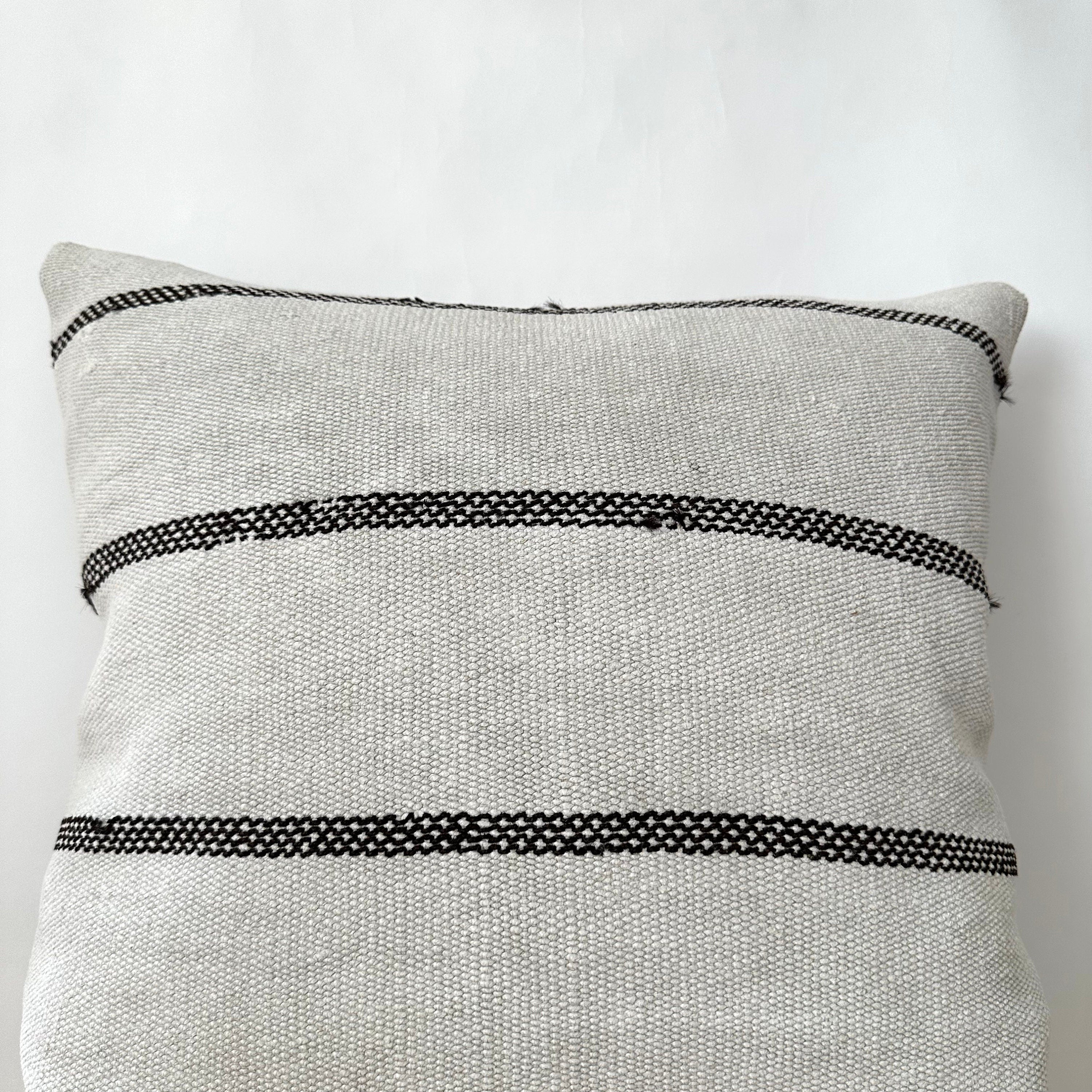 Tysha - White Hemp Pillow Cover