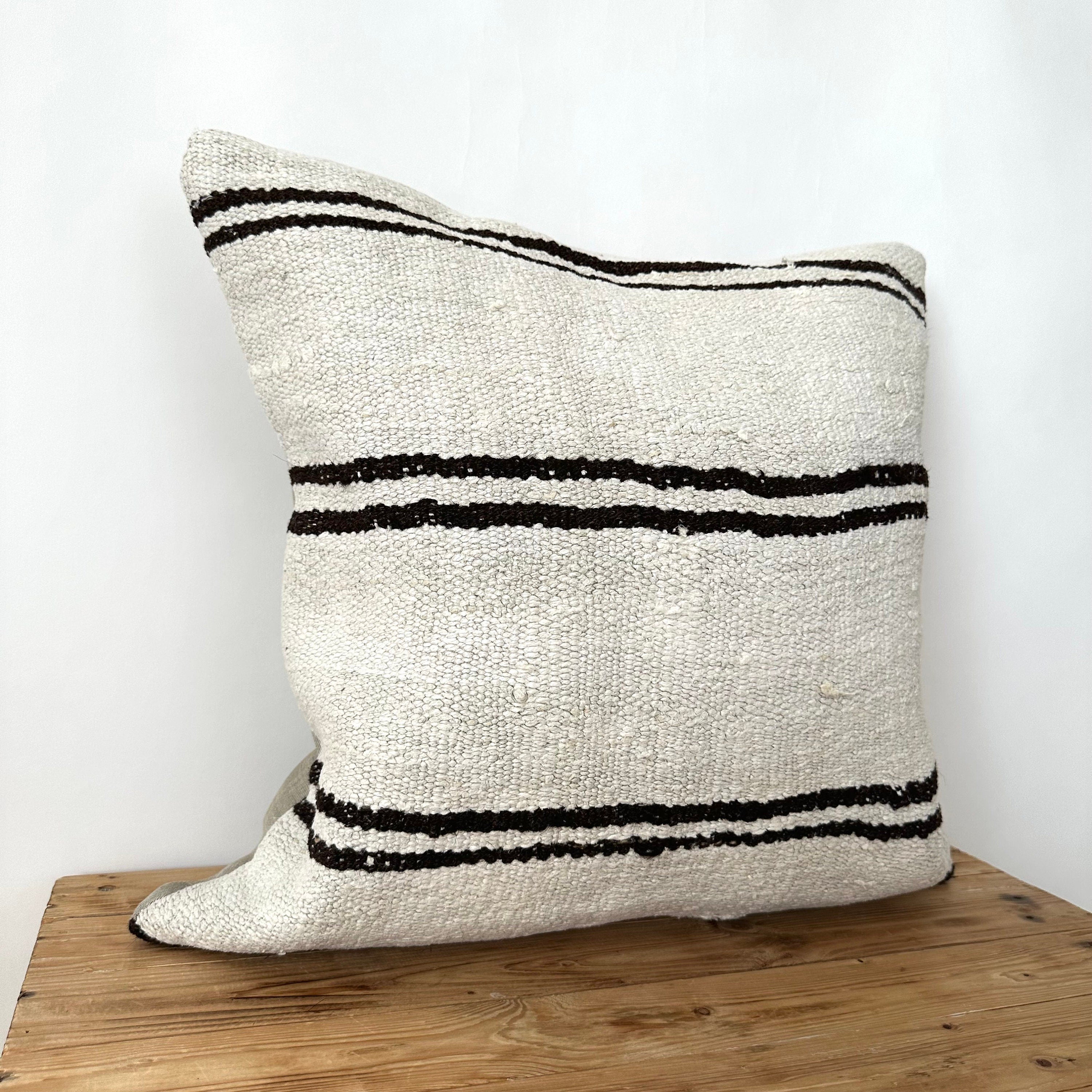 Tamina - White Hemp Pillow Cover