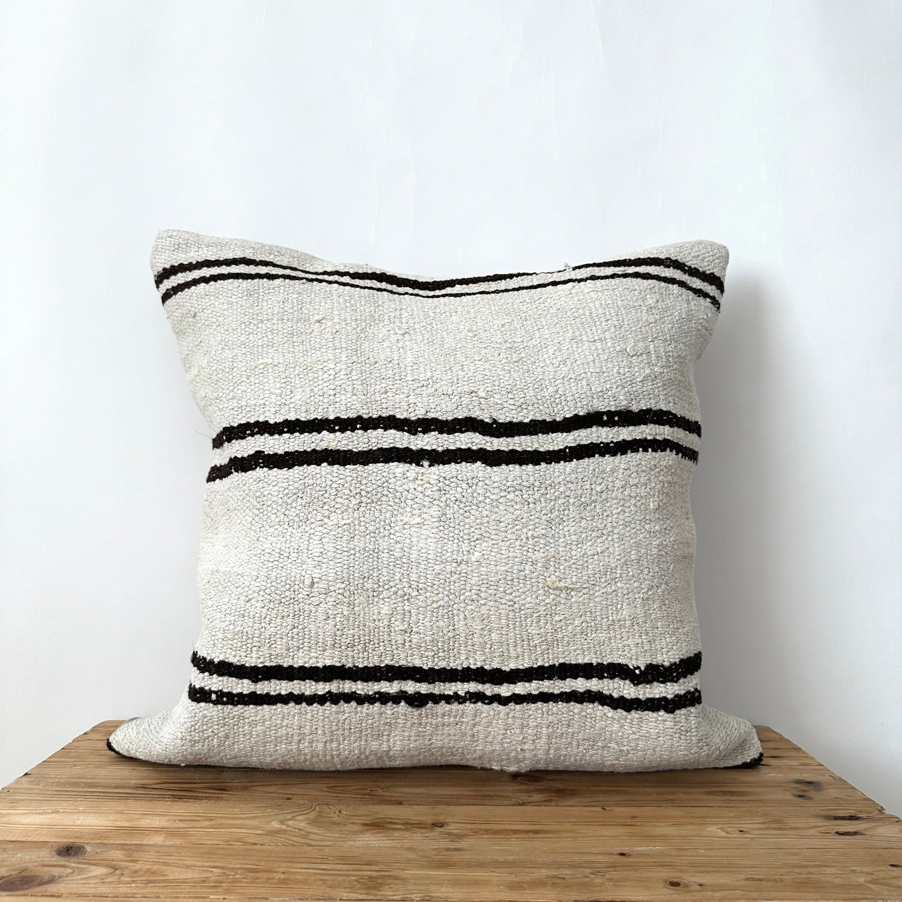 Tamina - White Hemp Pillow Cover