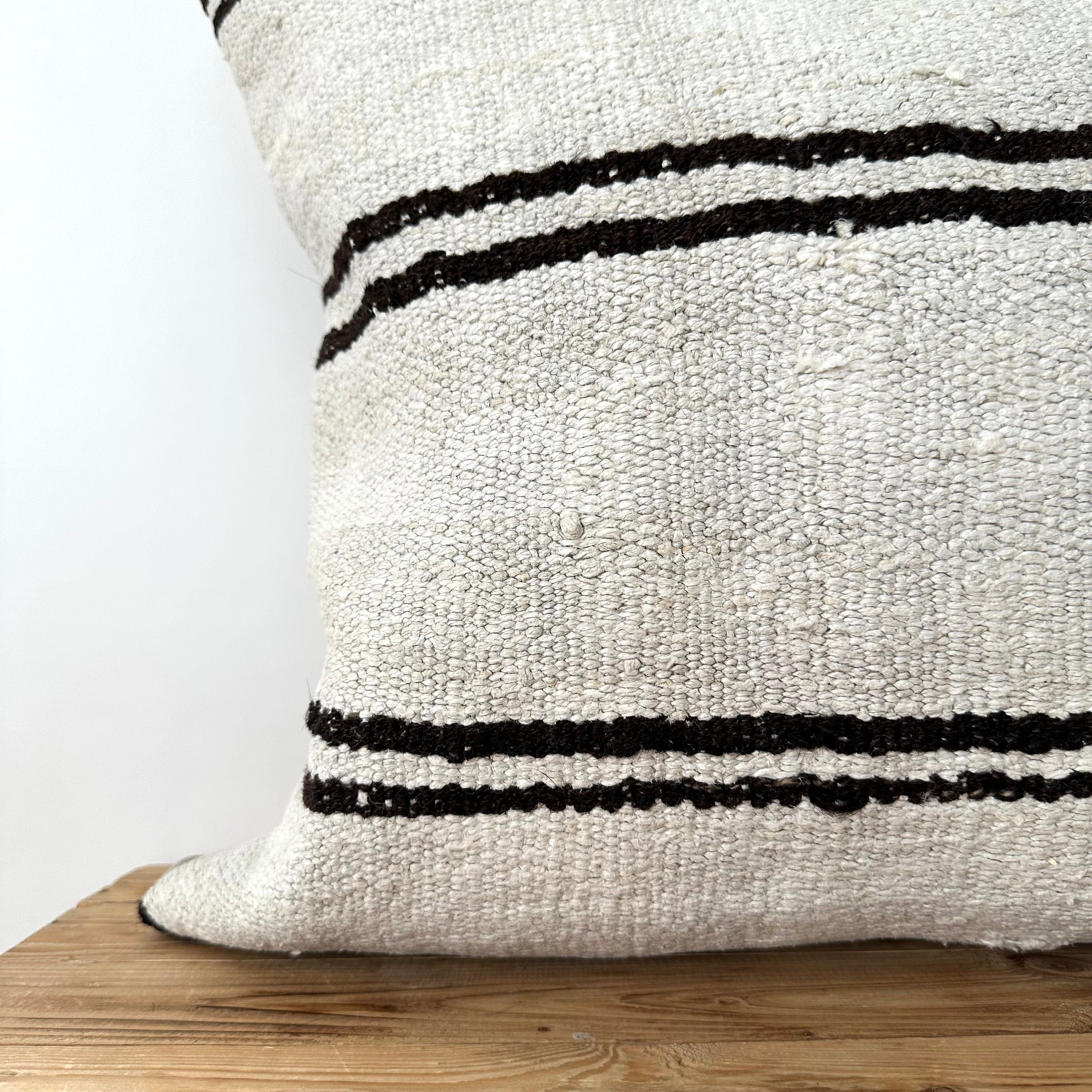 Tamina - White Hemp Pillow Cover