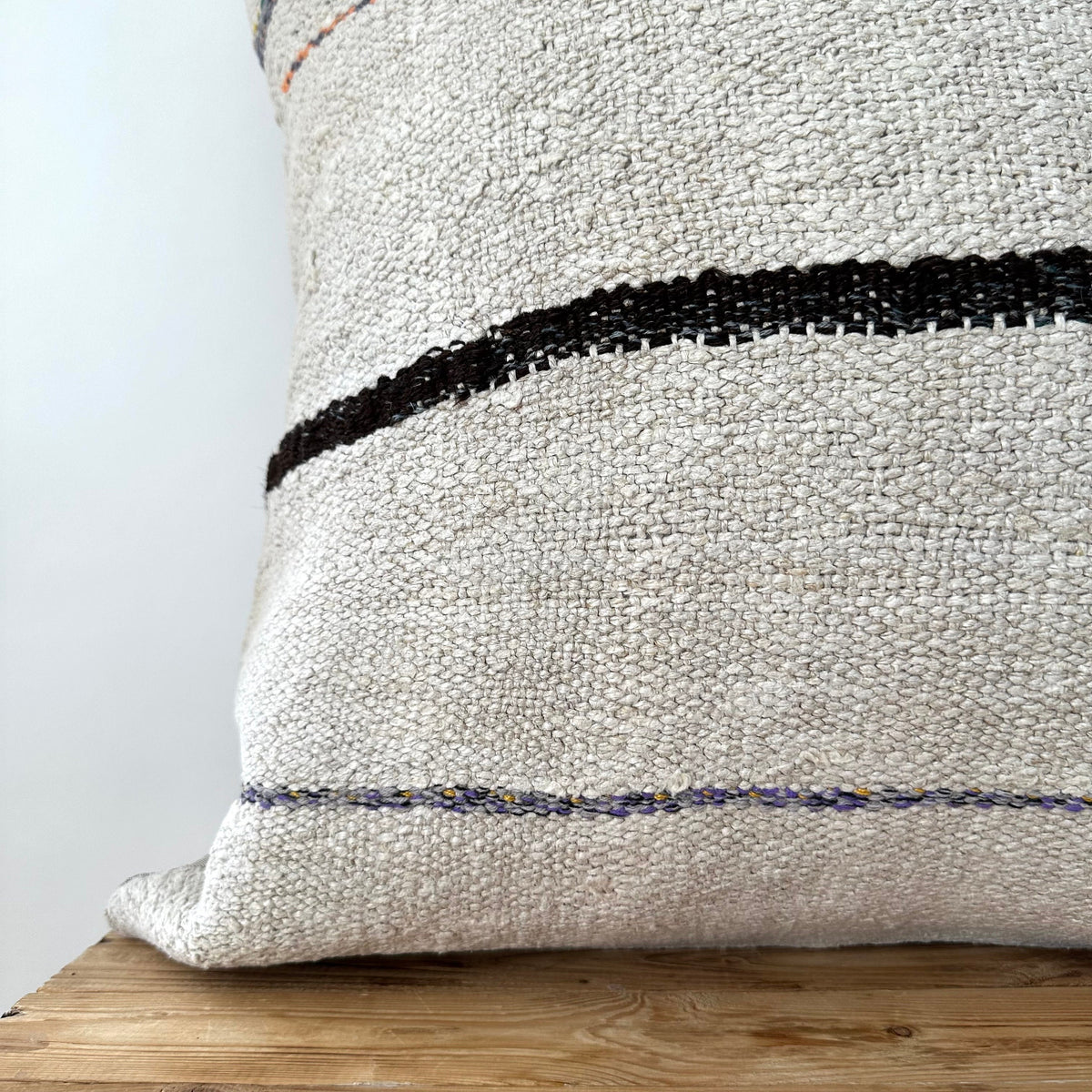 Terah - White Hemp Pillow Cover