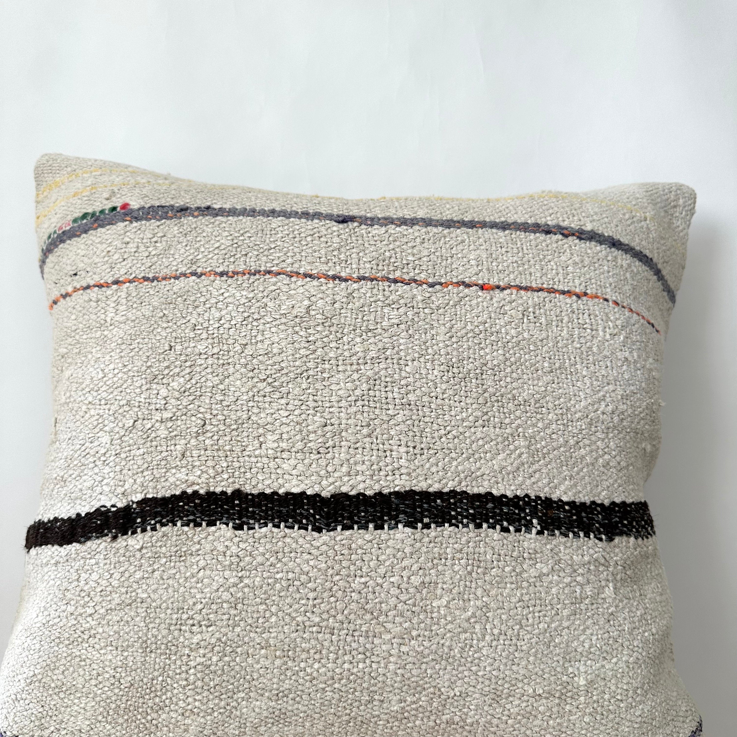 Terah - White Hemp Pillow Cover