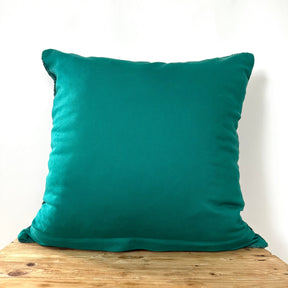 Clematis - Turquoise Hemp Pillow Cover