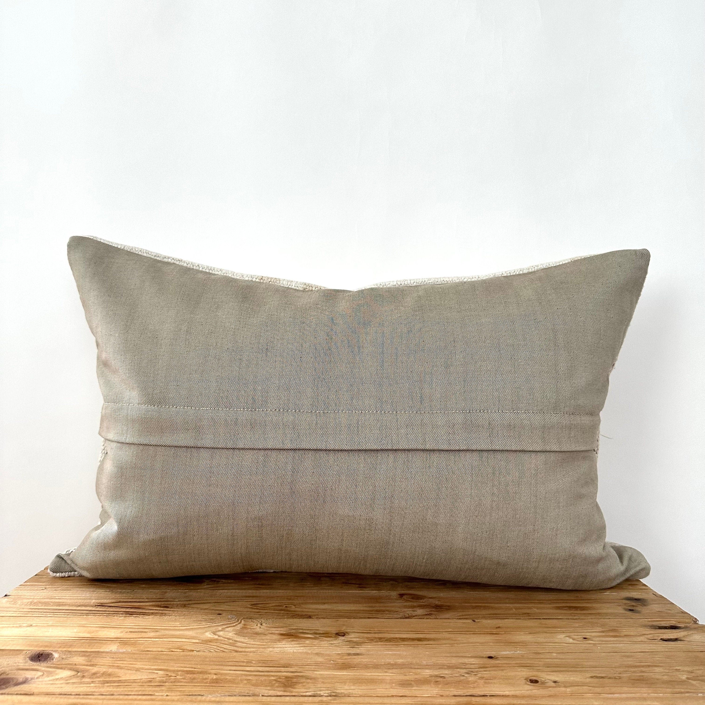 Santana - White Hemp Pillow Cover