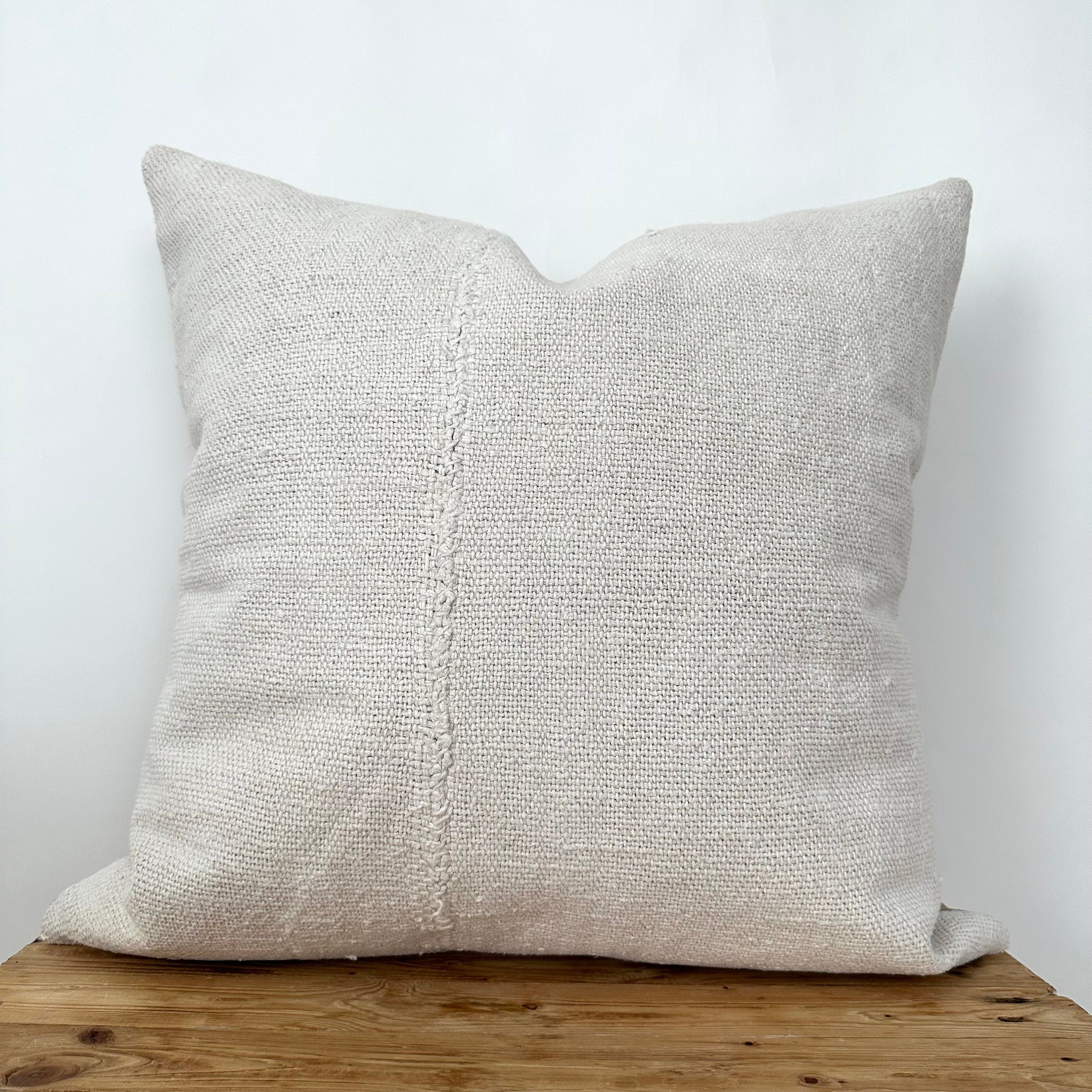 Tyla - White Hemp Pillow Cover