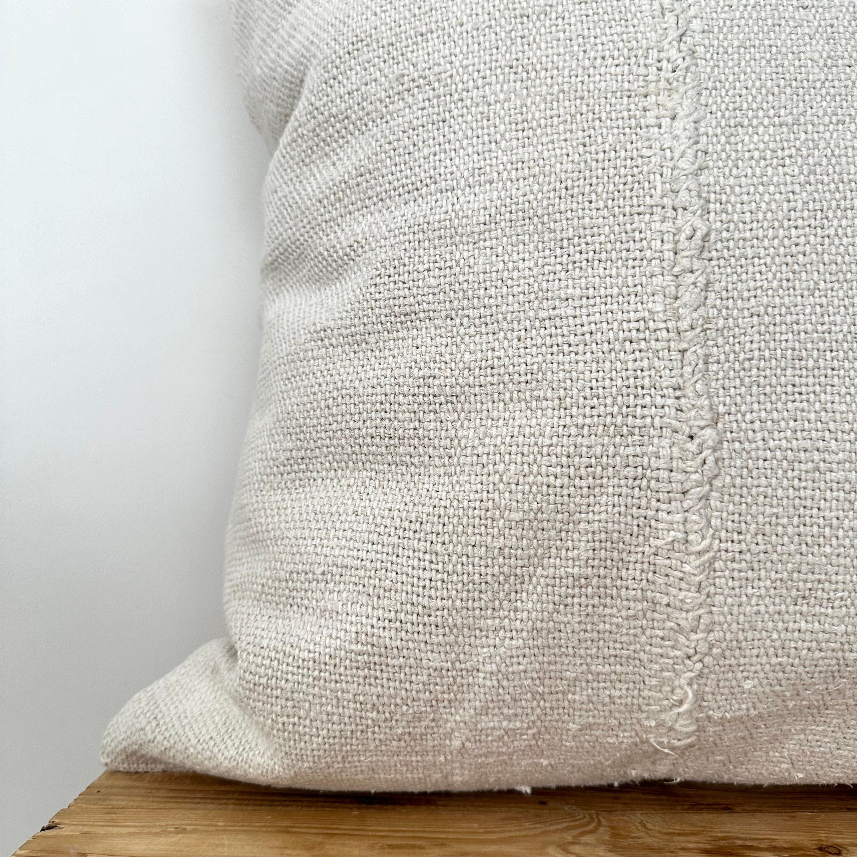 Tyla - White Hemp Pillow Cover