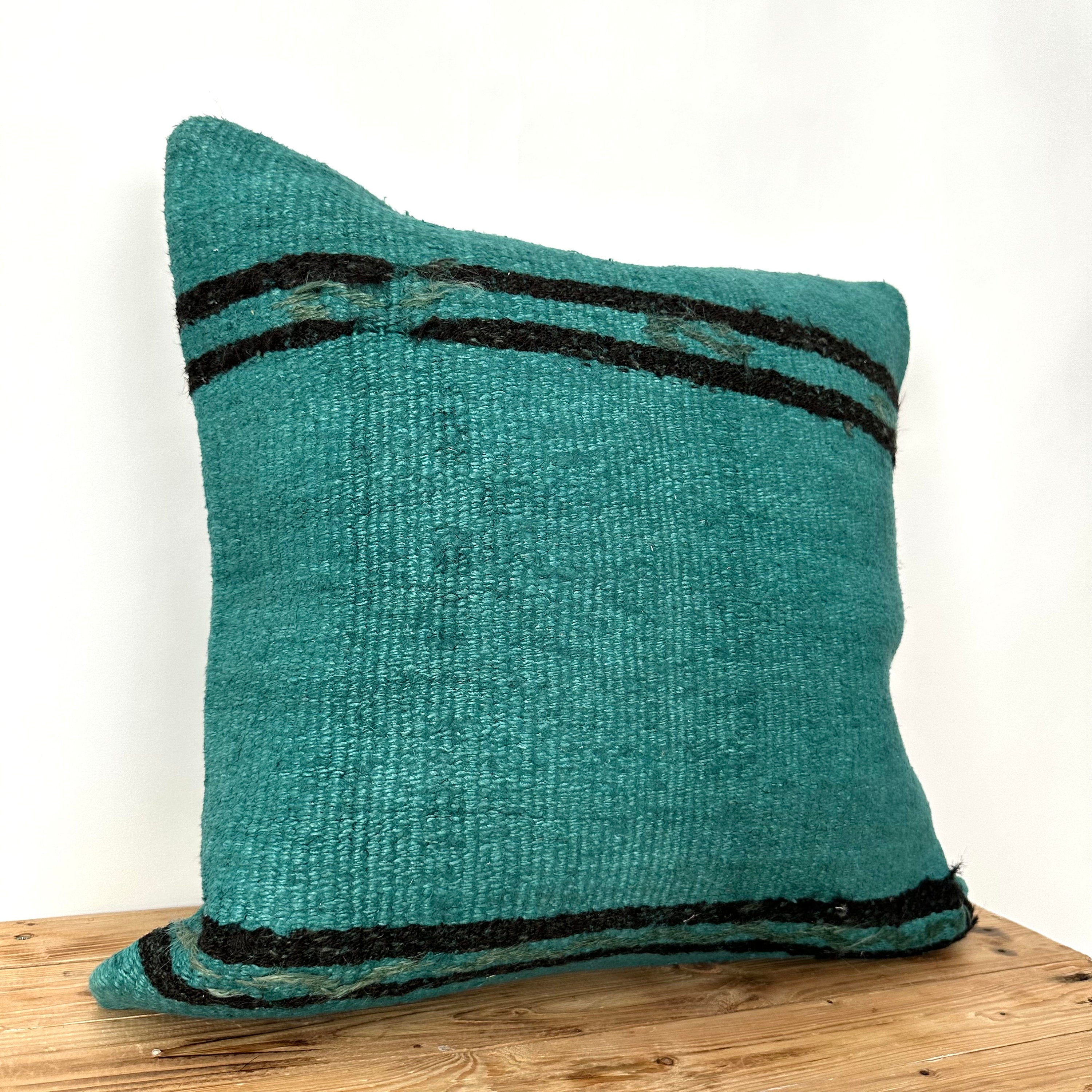 Cataleia - Turquoise Hemp Pillow Cover