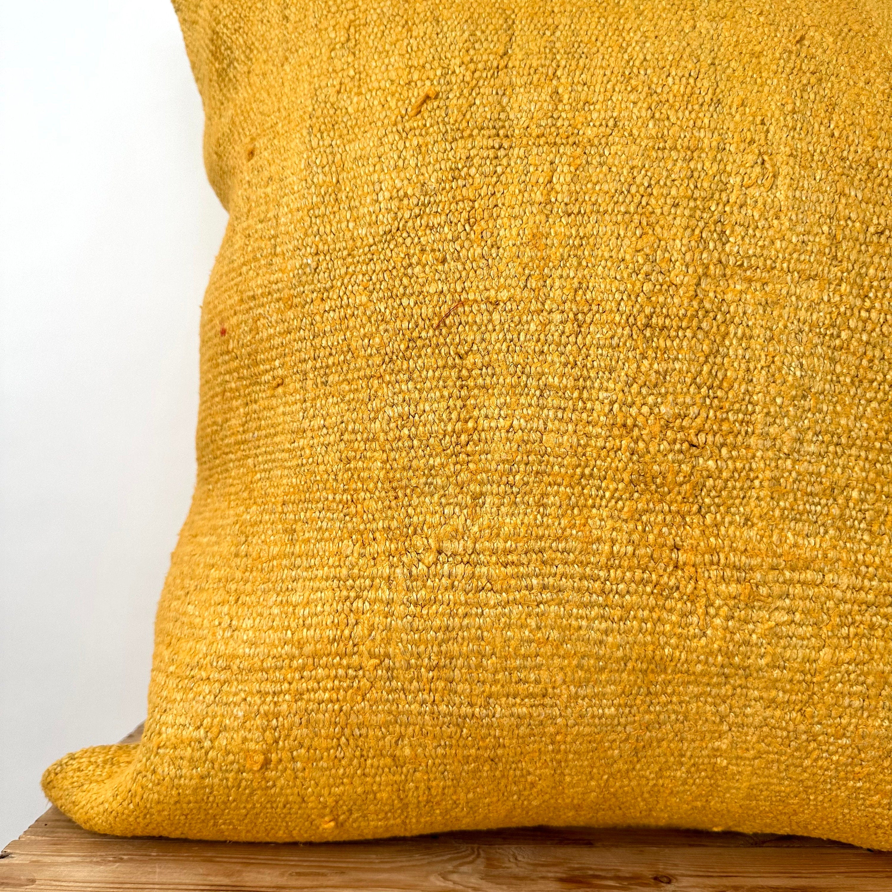 Yamilah - Yellow Hemp Pillow Cover