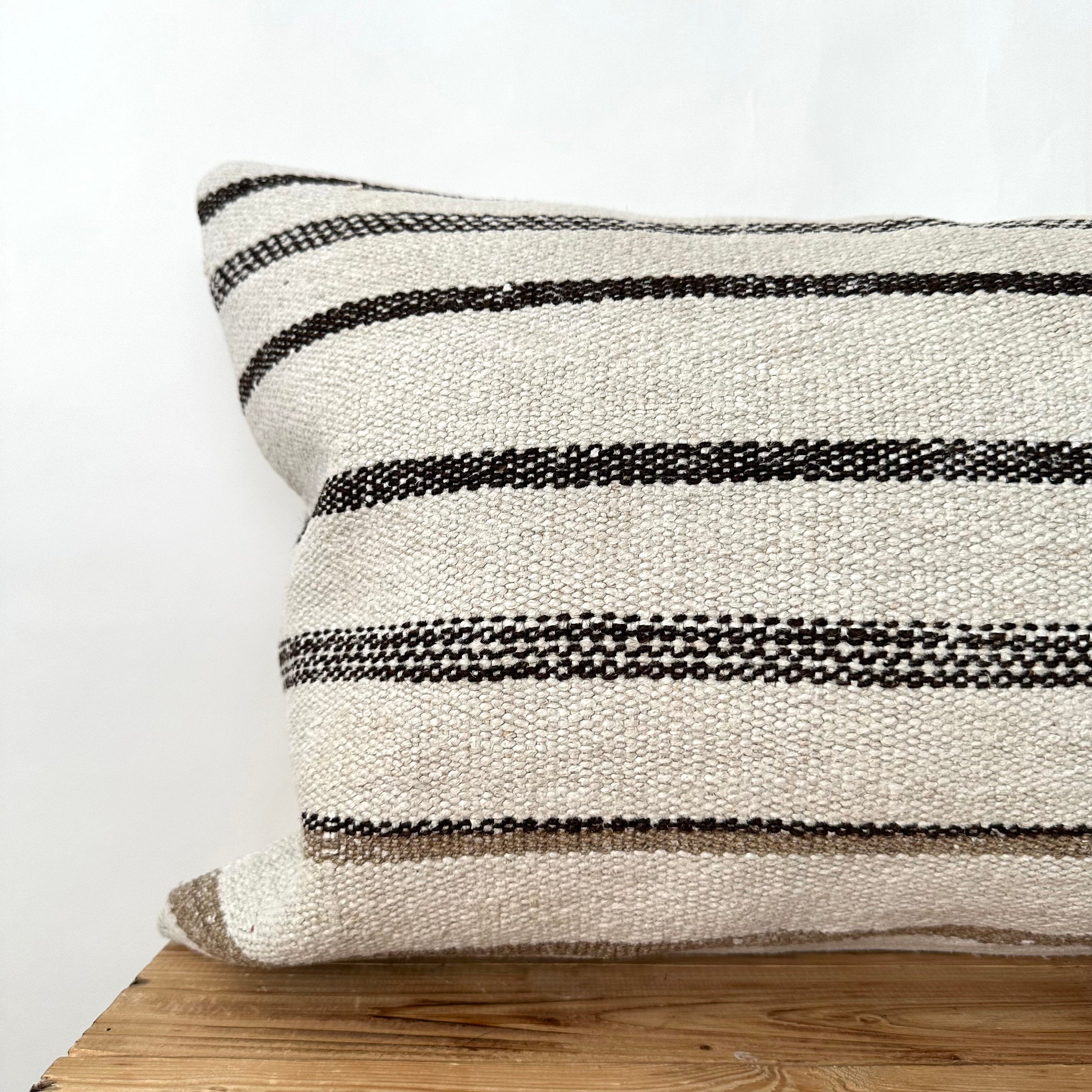 Taisie - White Hemp Pillow Cover