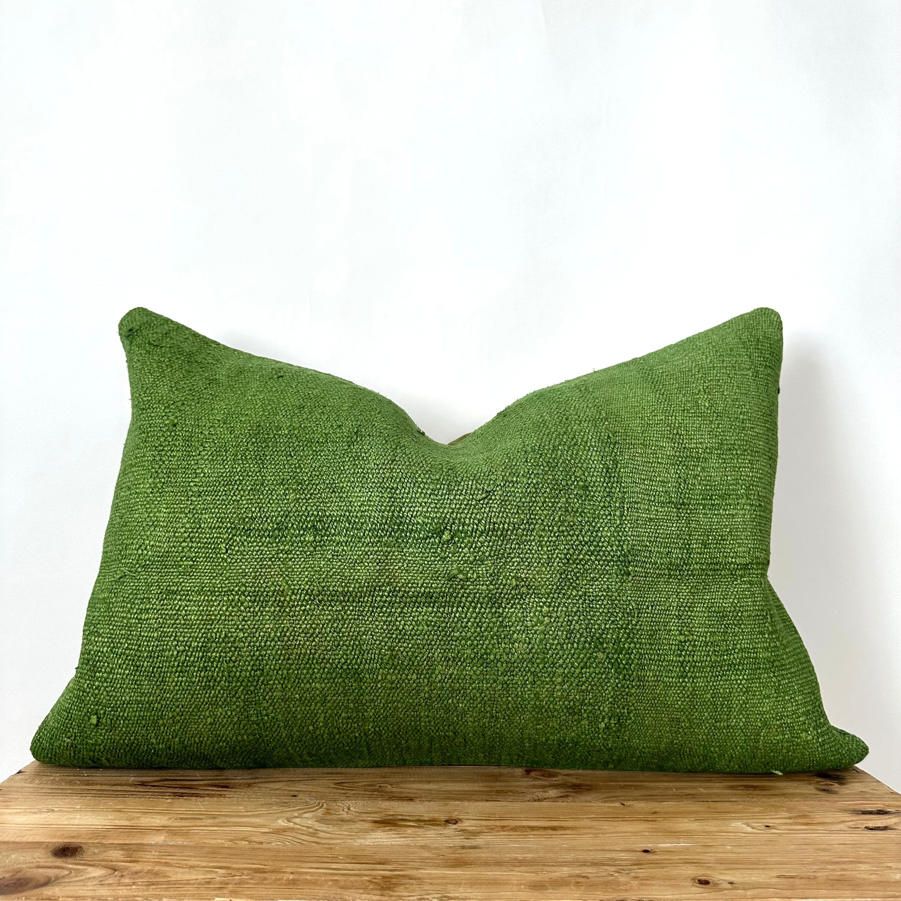 Cleonie - Green Hemp Pillow Cover