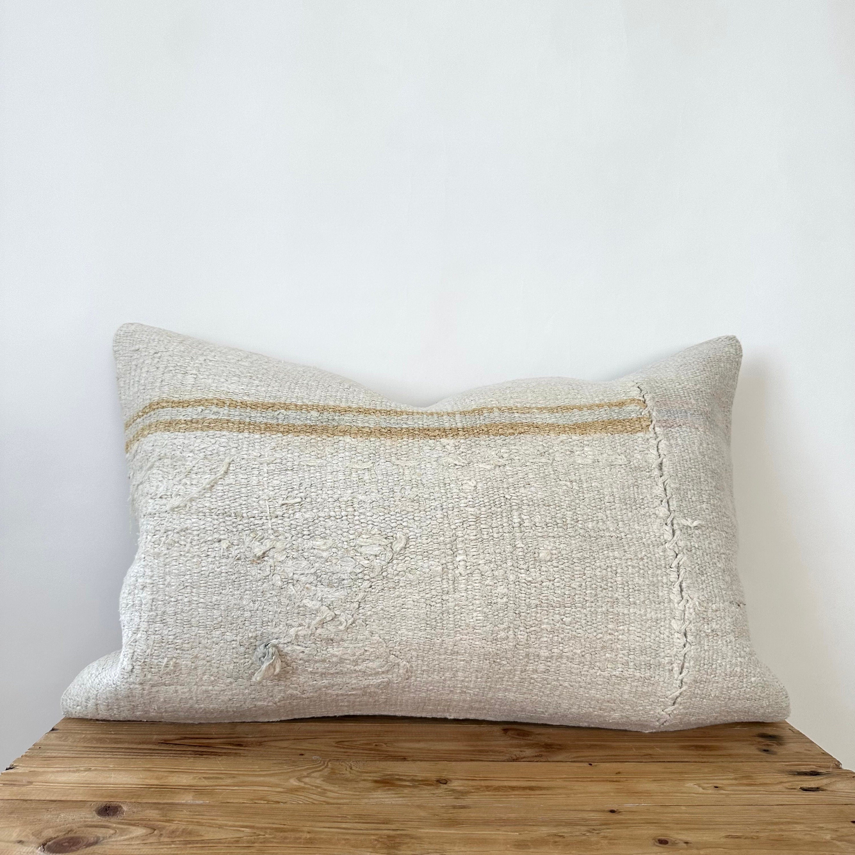 Theresa - White Hemp Pillow Cover