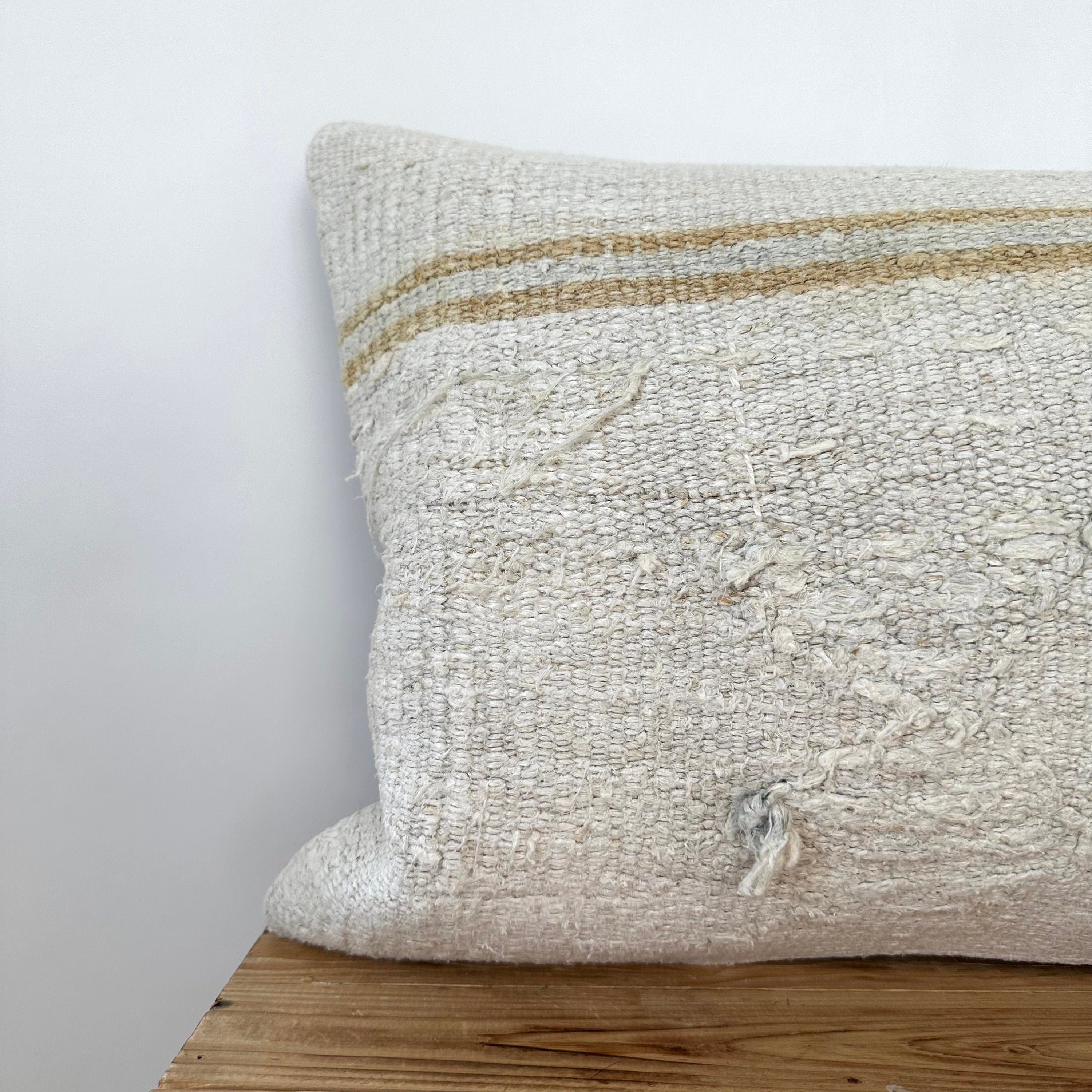 Theresa - White Hemp Pillow Cover