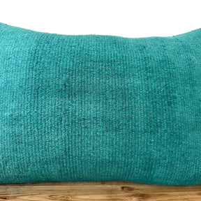 Chrysanthe - Turquoise Hemp Pillow Cover