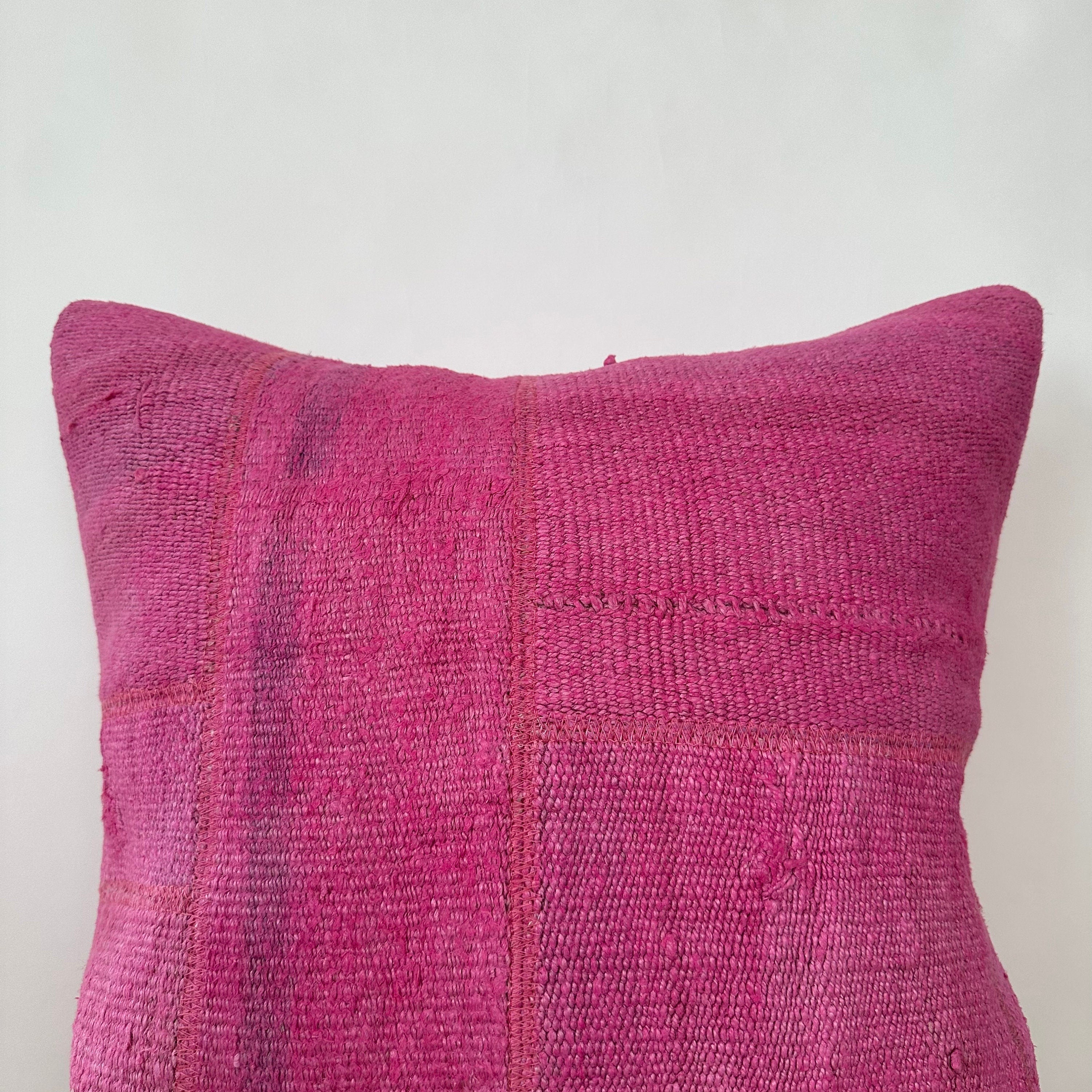 Yvelisse - Pink Hemp Pillow Cover