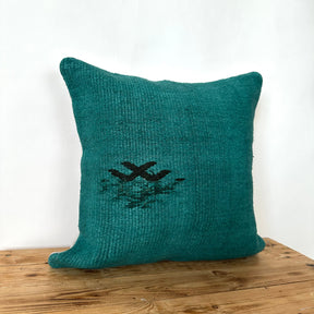 Candela - Turquoise Hemp Pillow Cover