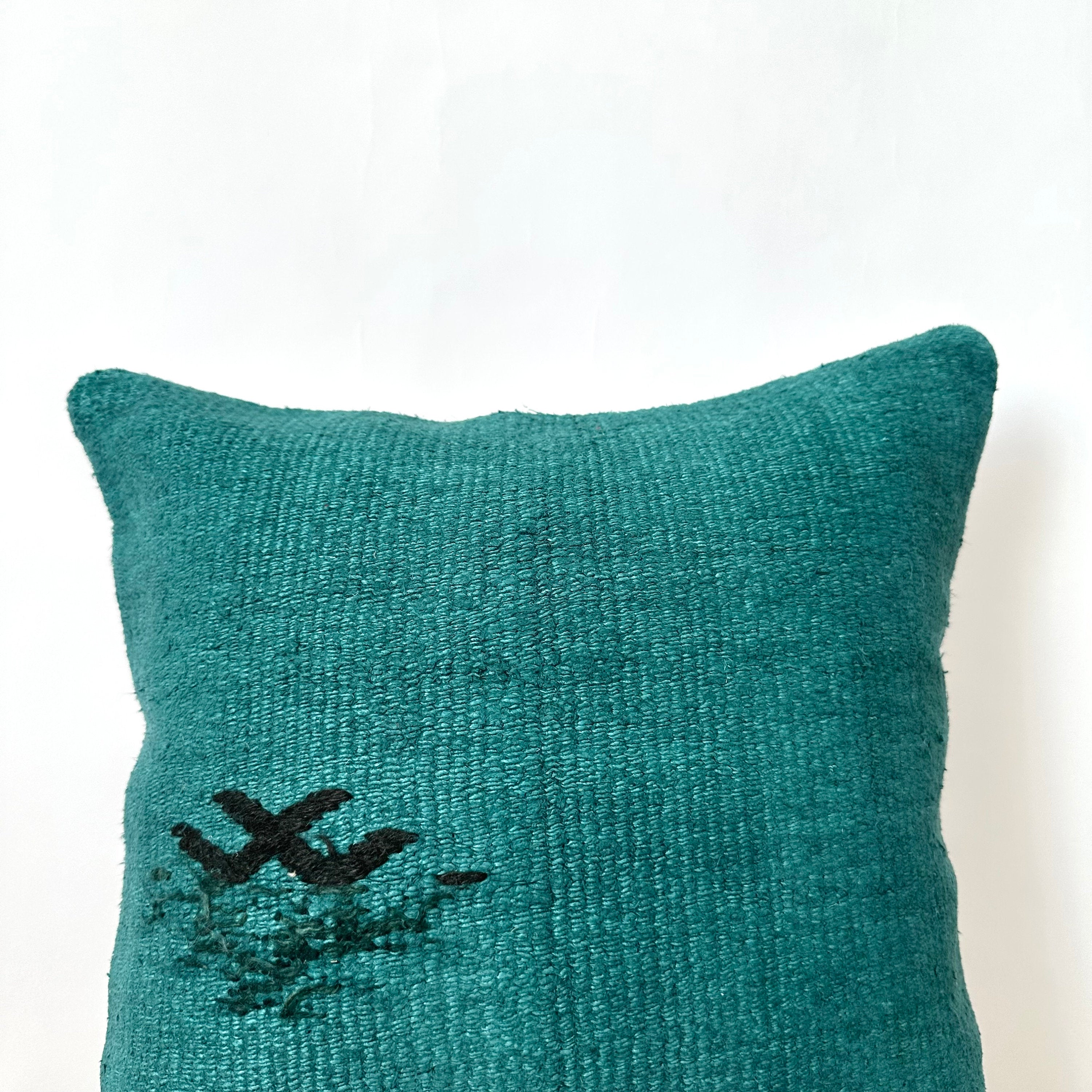 Candela - Turquoise Hemp Pillow Cover