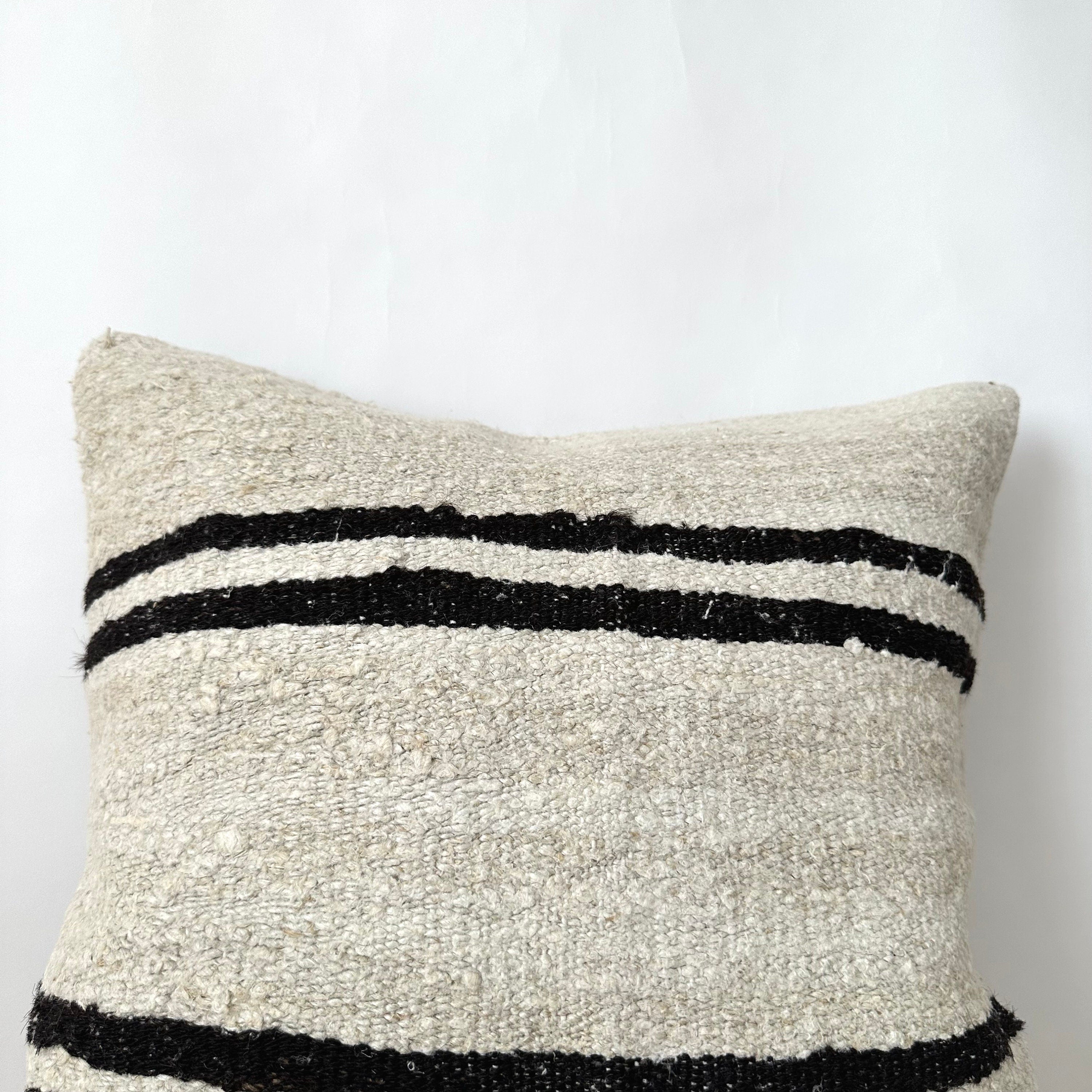 Triona - White Hemp Pillow Cover