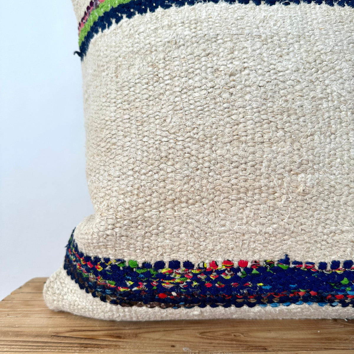 Taralyn - White Hemp Pillow Cover