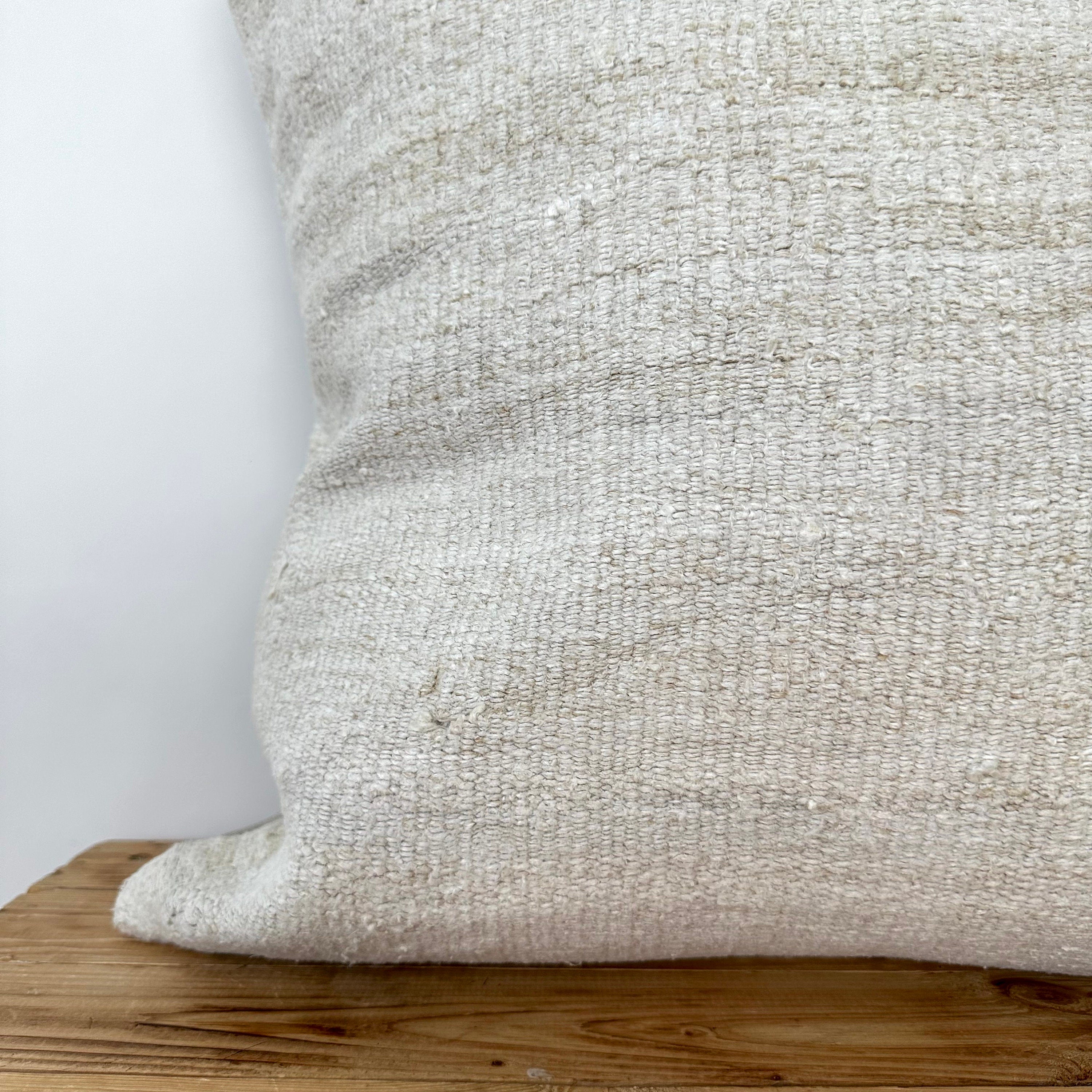 Tashera - White Hemp Pillow Cover