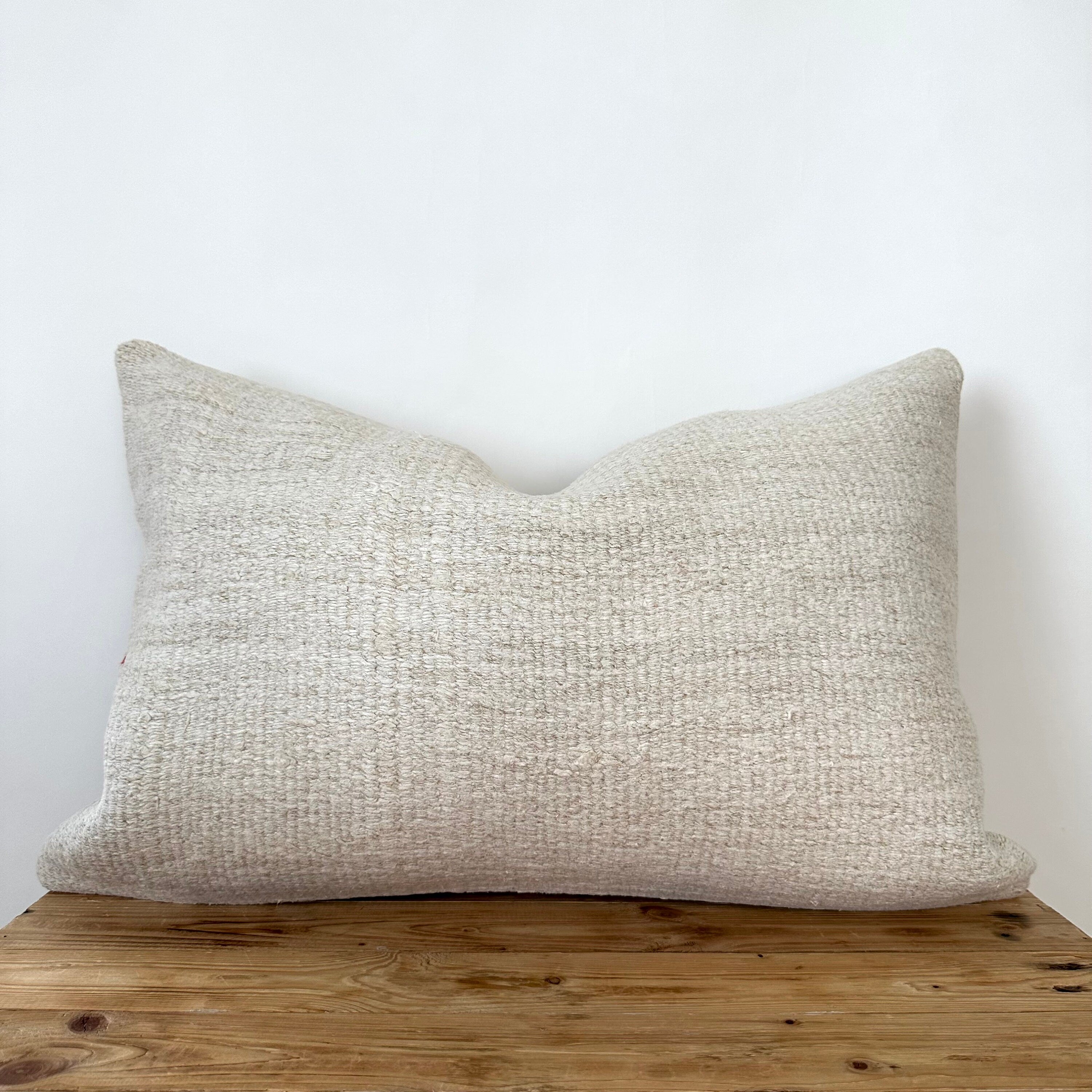 Santana - White Hemp Pillow Cover