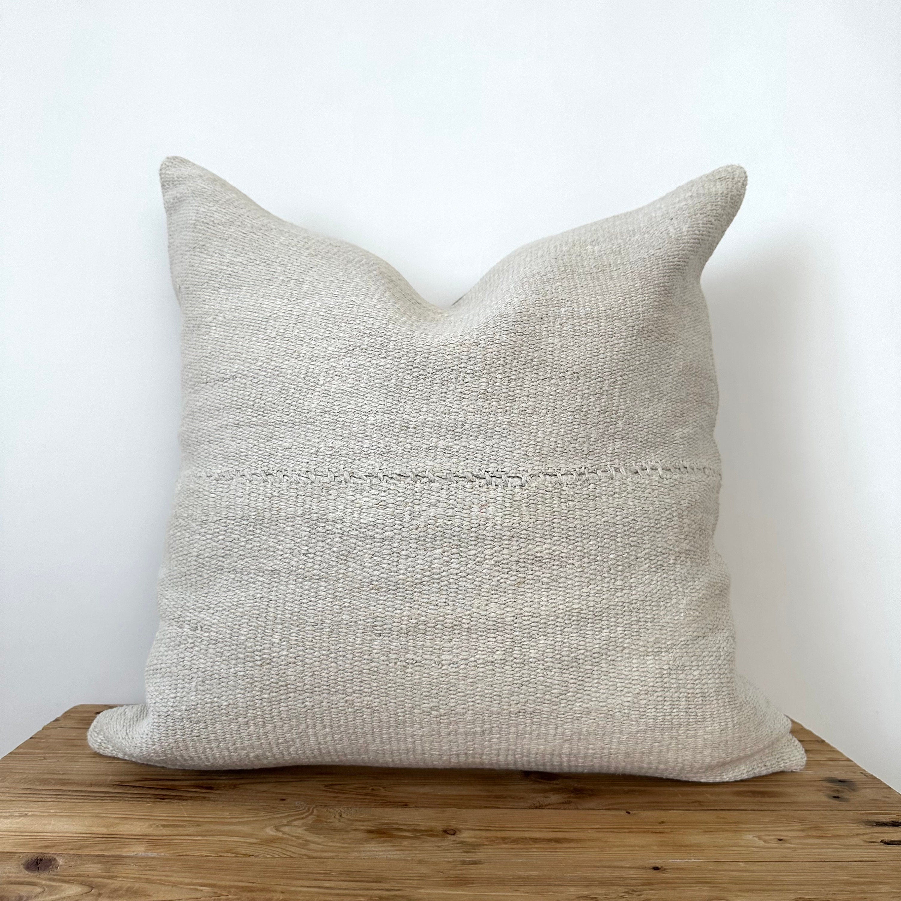 Twyla - White Hemp Pillow Cover