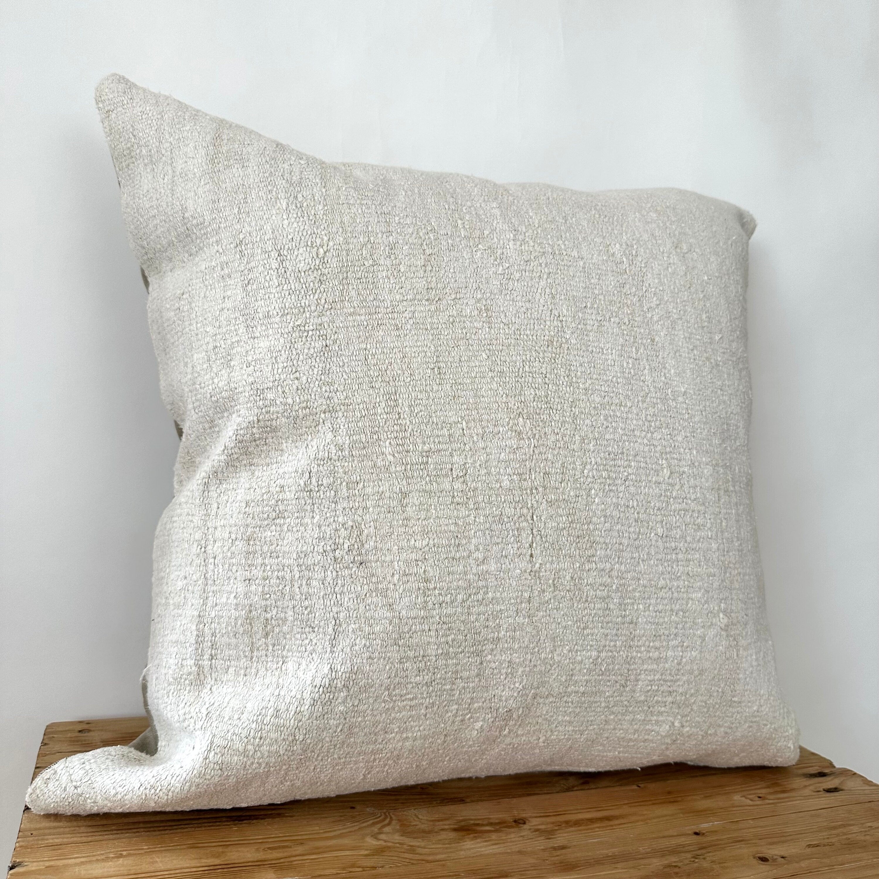 Titia - White Hemp Pillow Cover