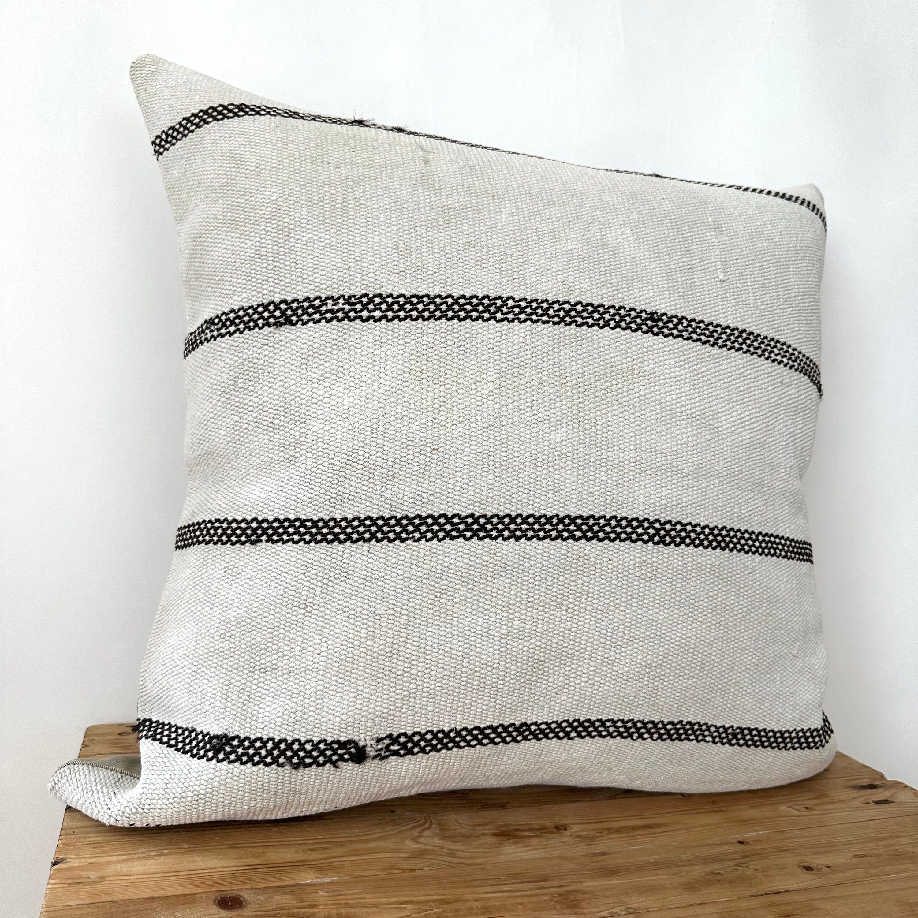 Torri - White Hemp Pillow Cover