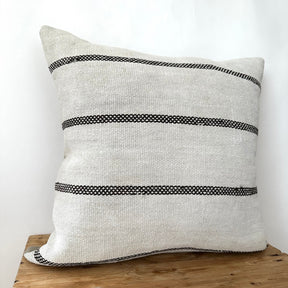 Tazmin - White Hemp Pillow Cover