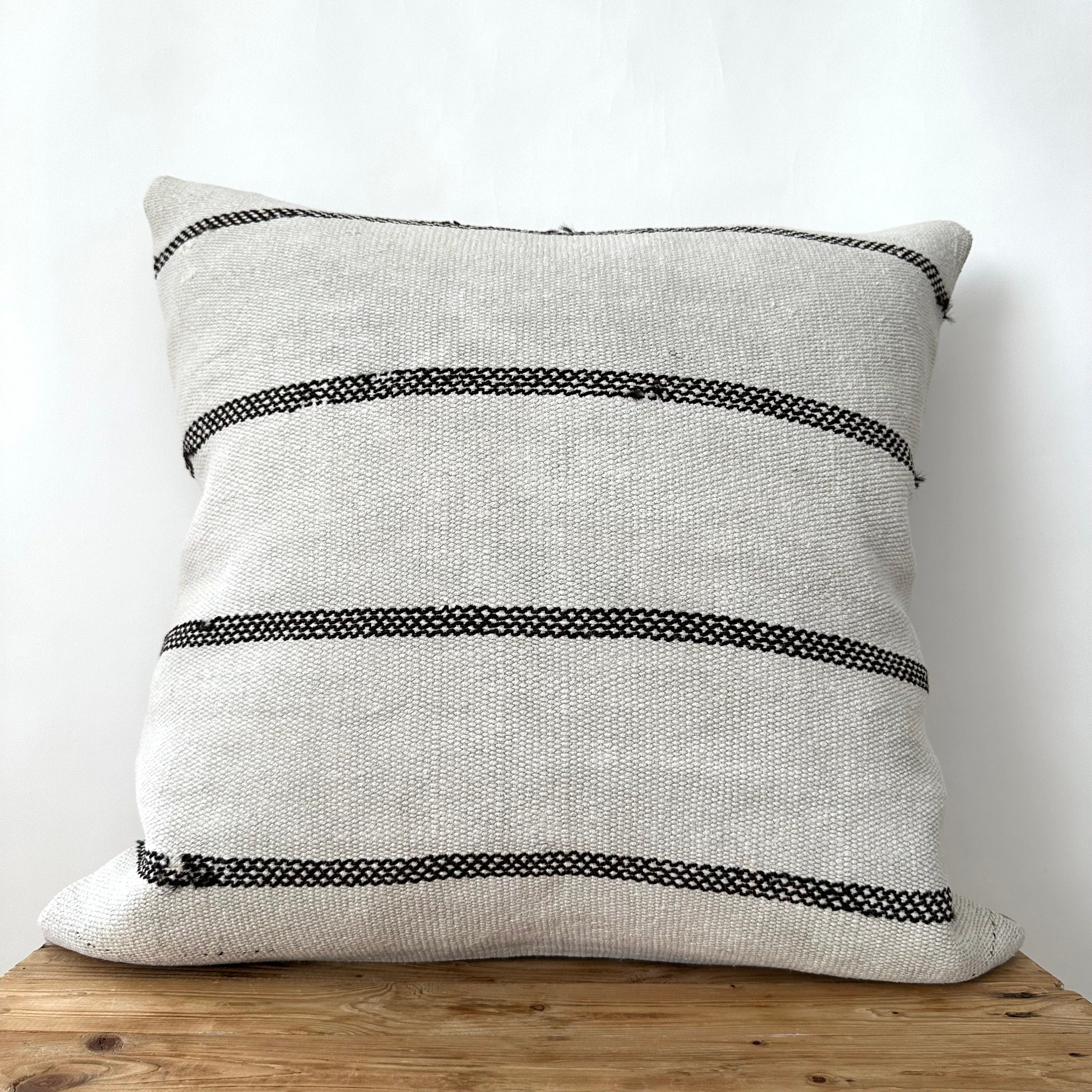 Tysha - White Hemp Pillow Cover