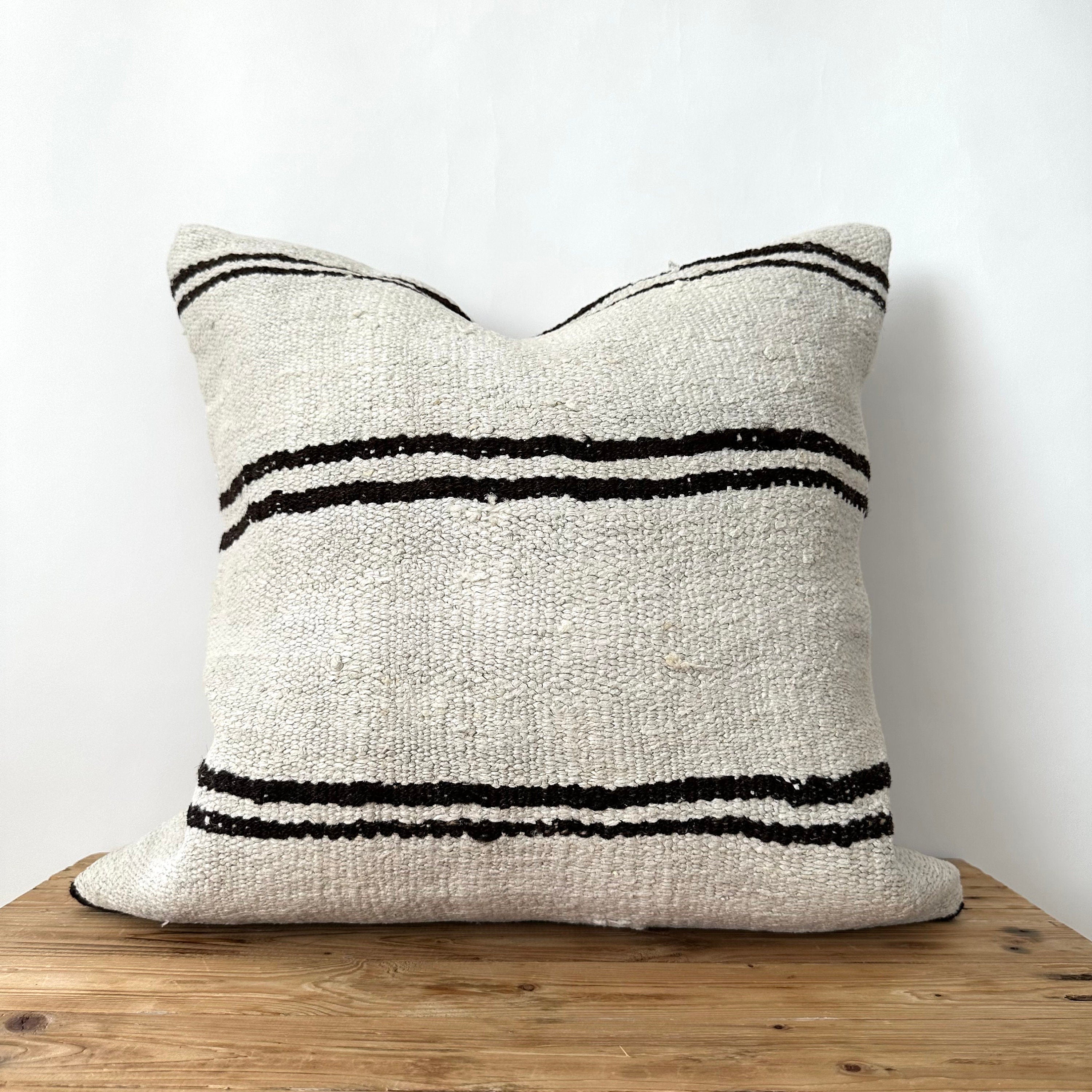 Tamina - White Hemp Pillow Cover