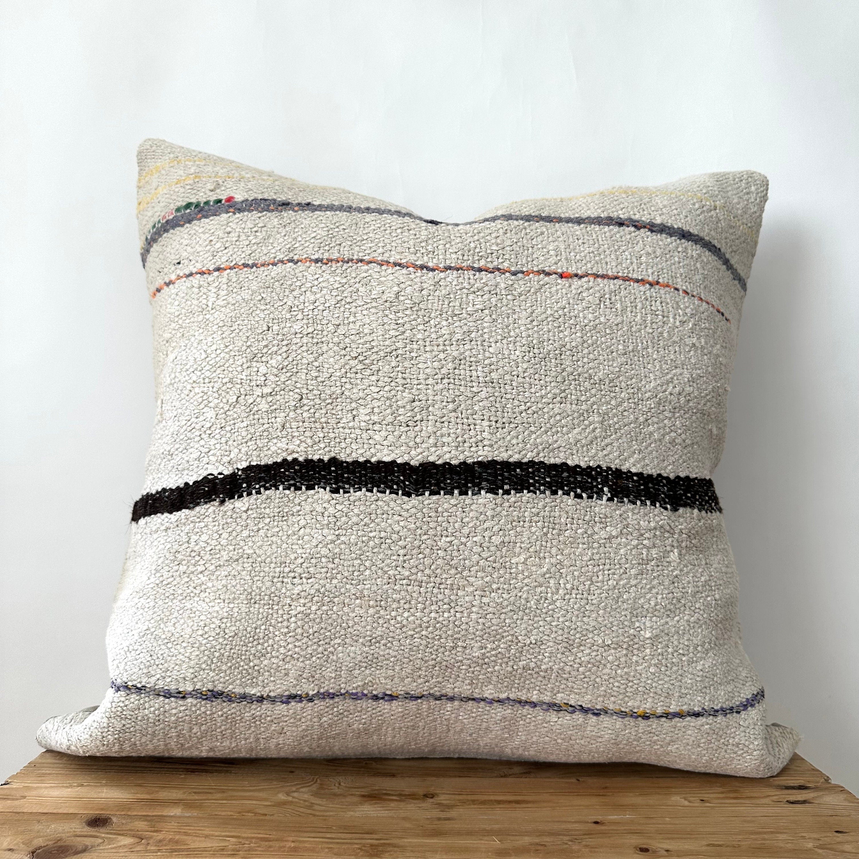 Terah - White Hemp Pillow Cover