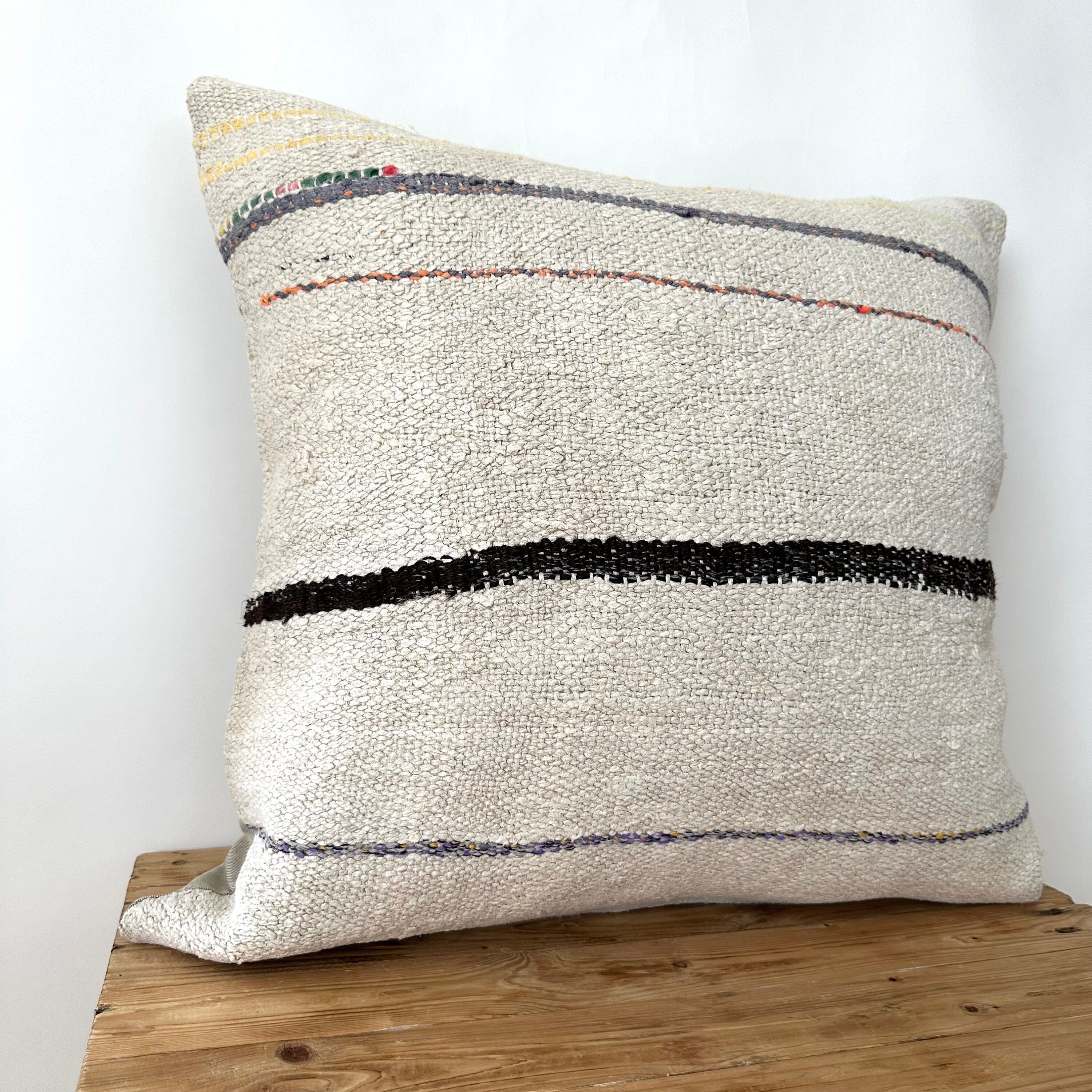 Terah - White Hemp Pillow Cover