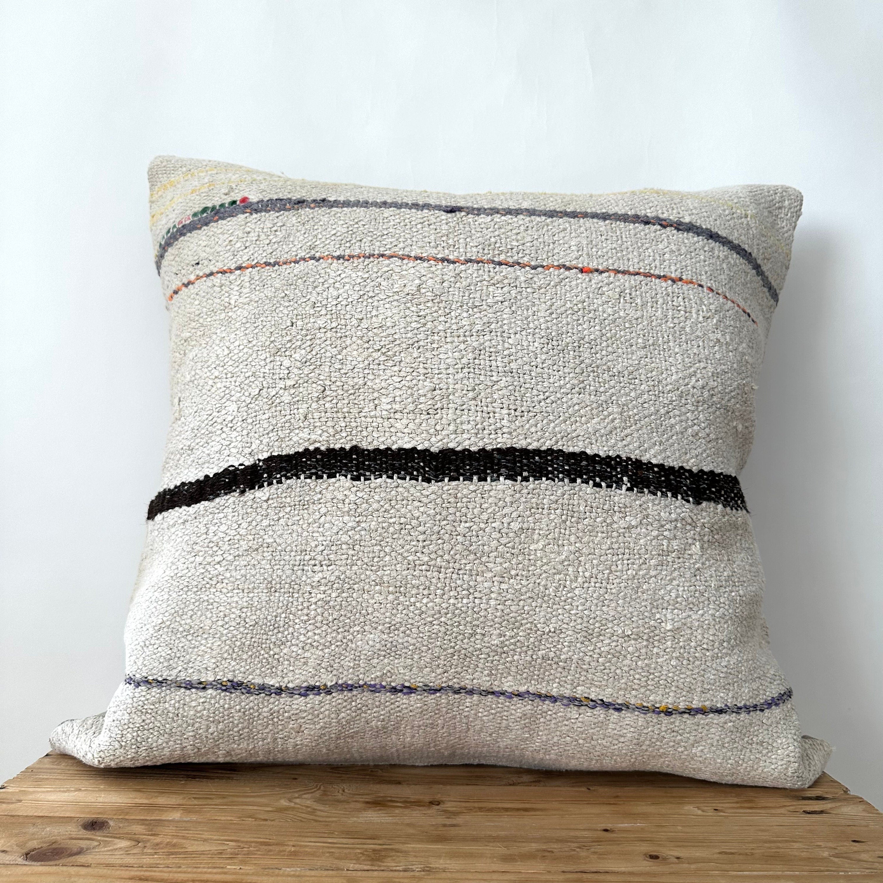 Terah - White Hemp Pillow Cover